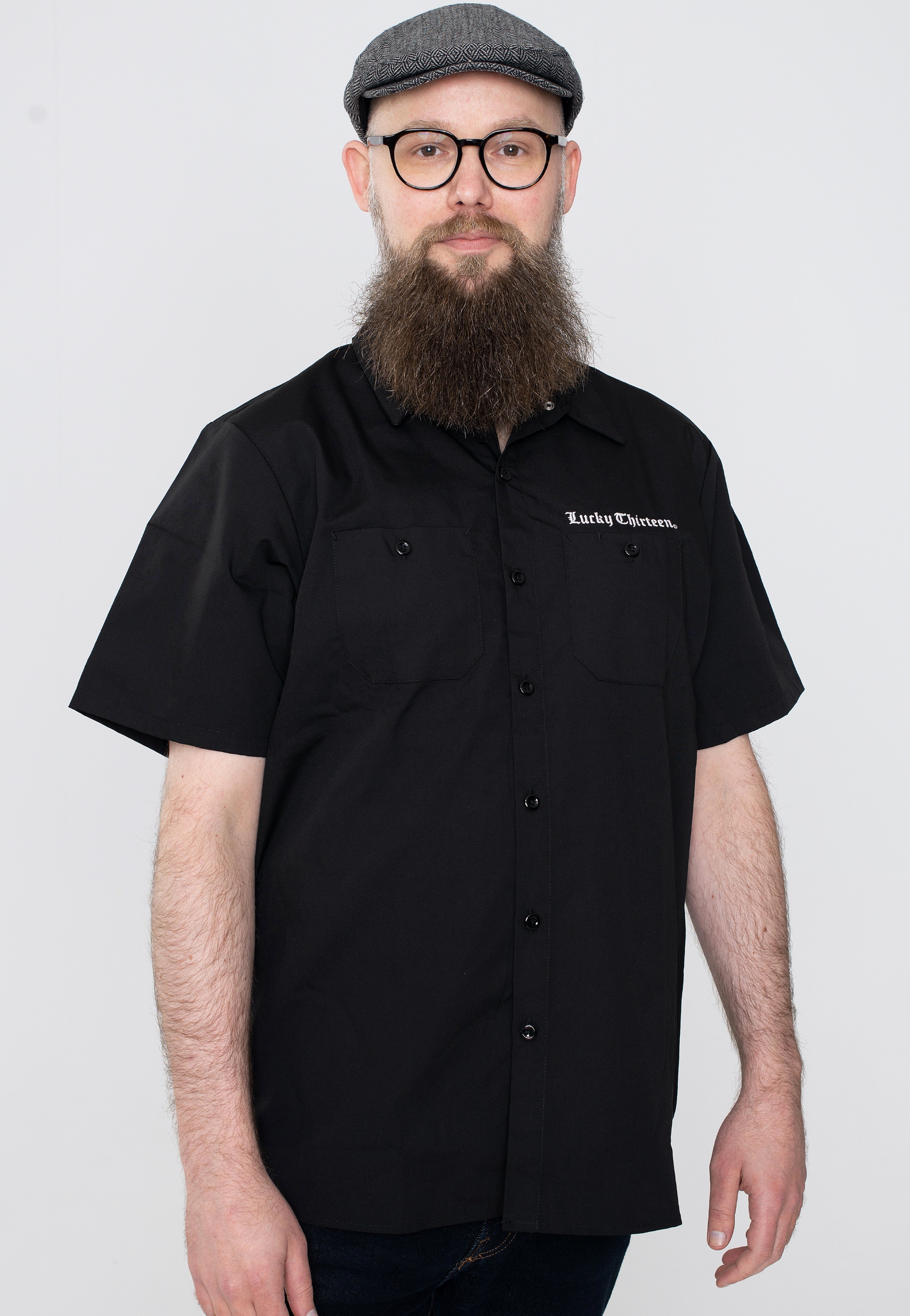 Winged Skully Red Work Shirt main image 1