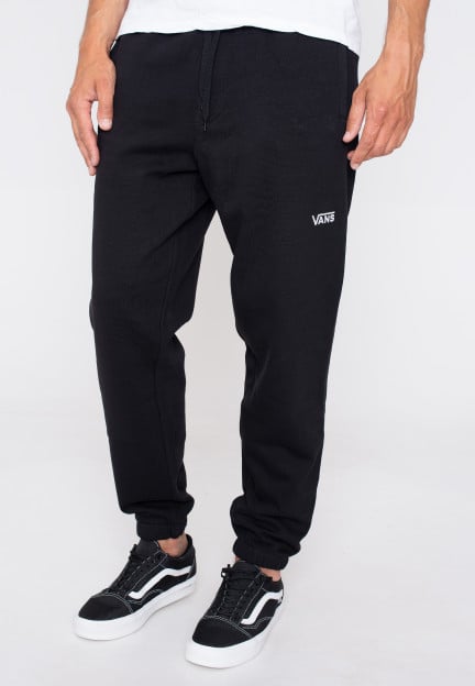 Black Track Pants with Checked Panel