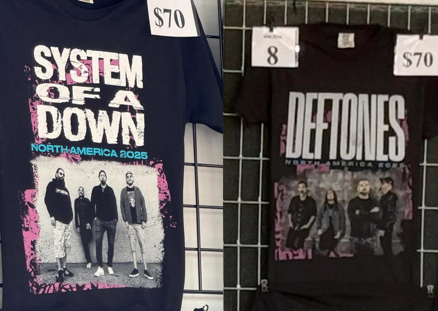 System Of A Down & Deftones Merch Photos