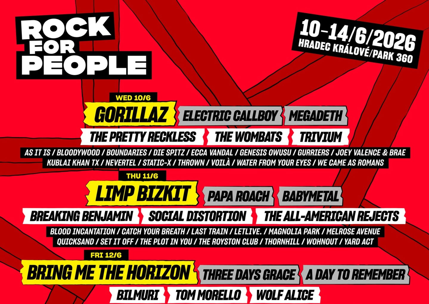 Rock For People 2026 Lineup Poster