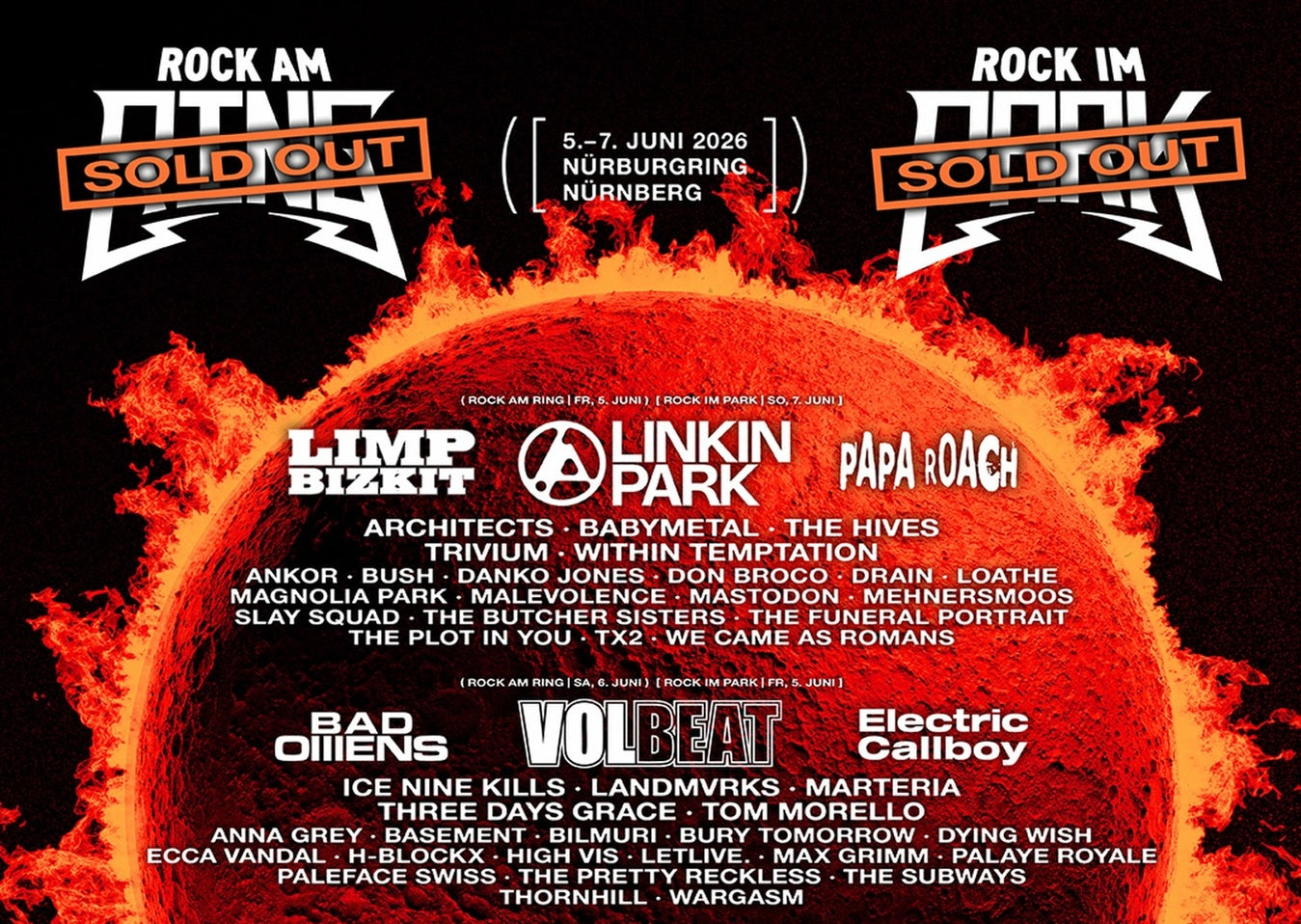 Rock am Ring & Rock im Park Lineup Poster 2026