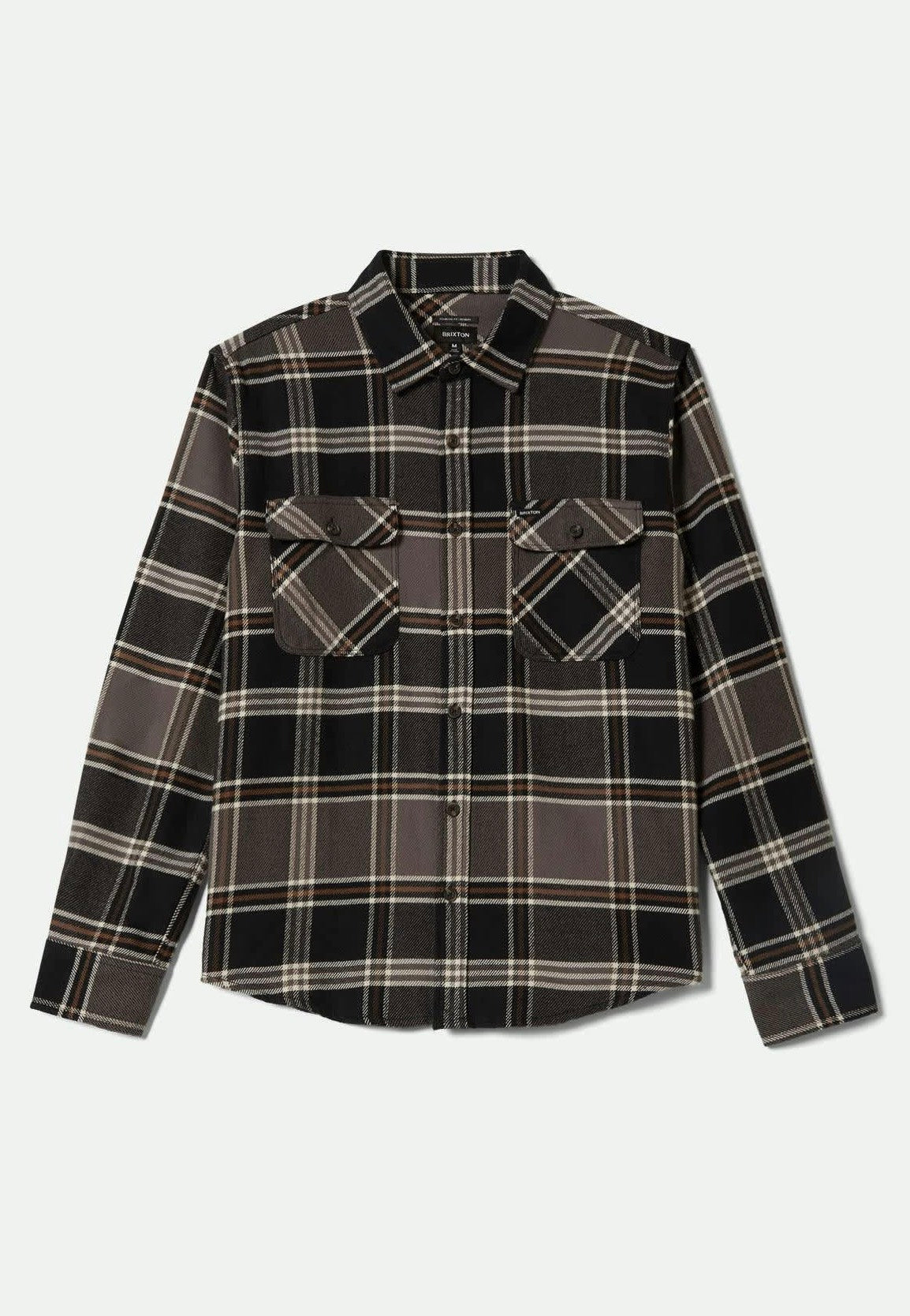 Brixton - Bowery Flannel Black/Charcoal/Pinecone - Shirt | Men-Image