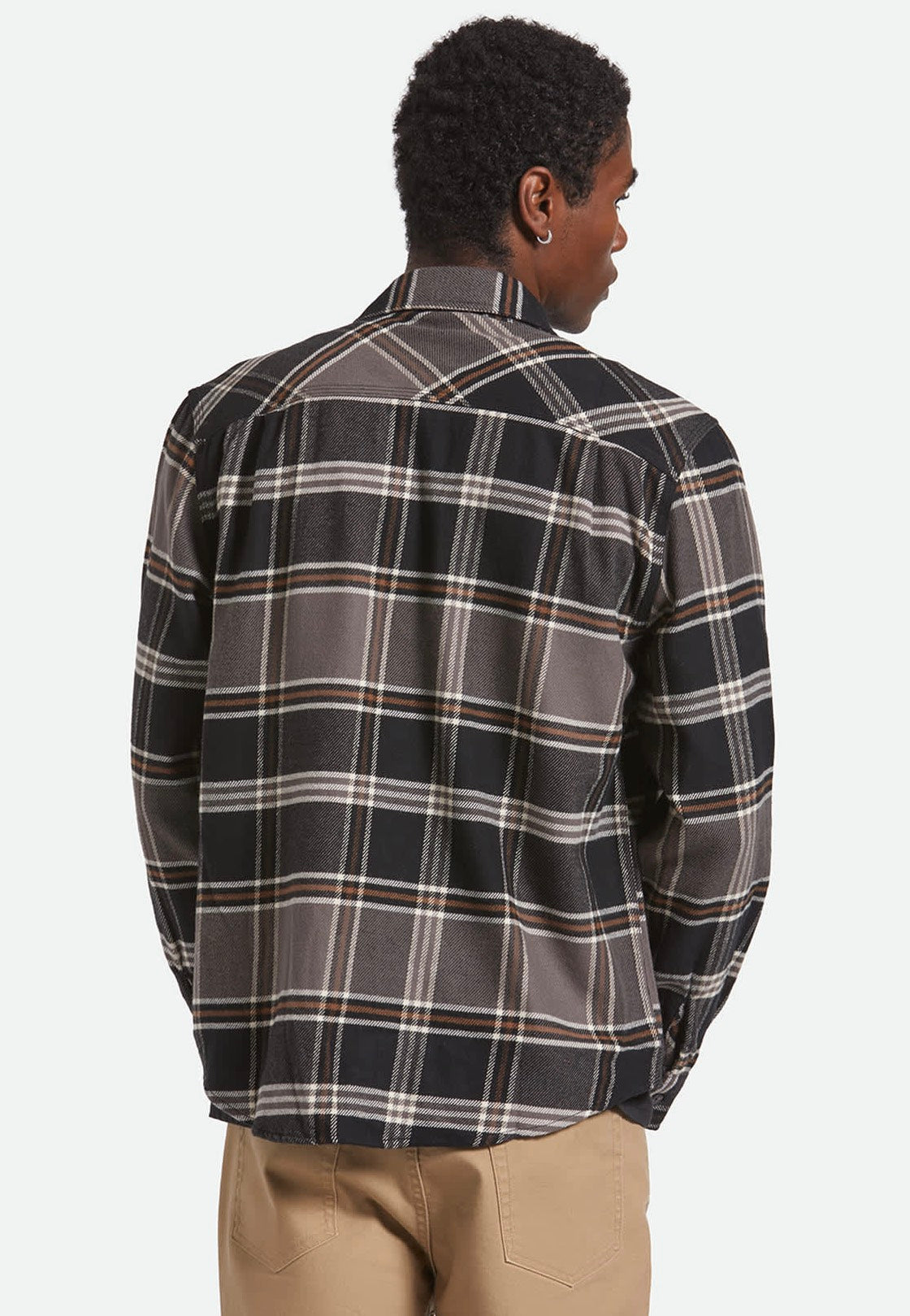 Brixton - Bowery Flannel Black/Charcoal/Pinecone - Shirt | Men-Image