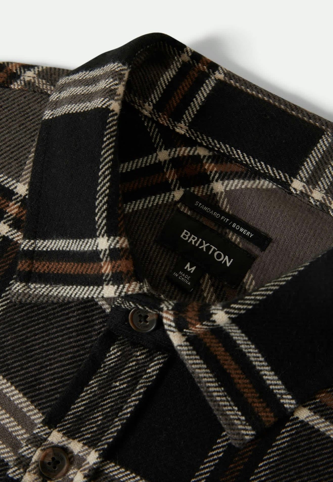 Brixton - Bowery Flannel Black/Charcoal/Pinecone - Shirt | Men-Image