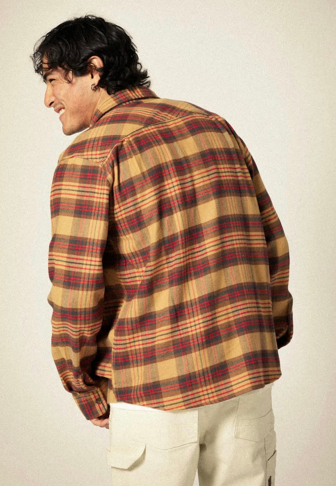 Brixton - Bowery Flannel Curry/Washed Black/Crimson - Shirt | Men-Image