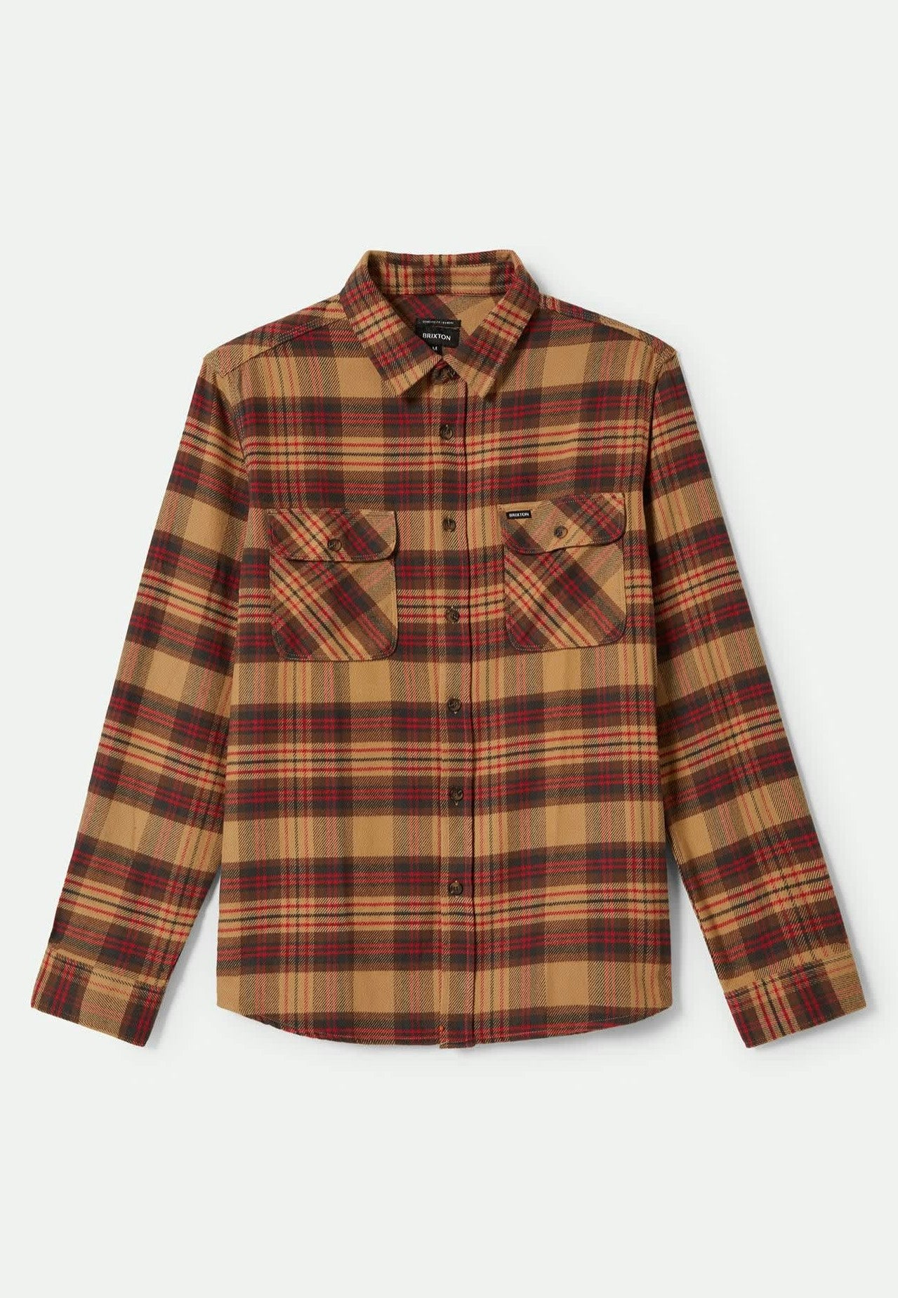 Brixton - Bowery Flannel Curry/Washed Black/Crimson - Shirt | Men-Image