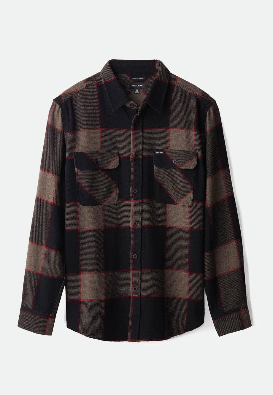 Brixton - Bowery Flannel Heather Grey/Charcoal - Shirt | Men-Image