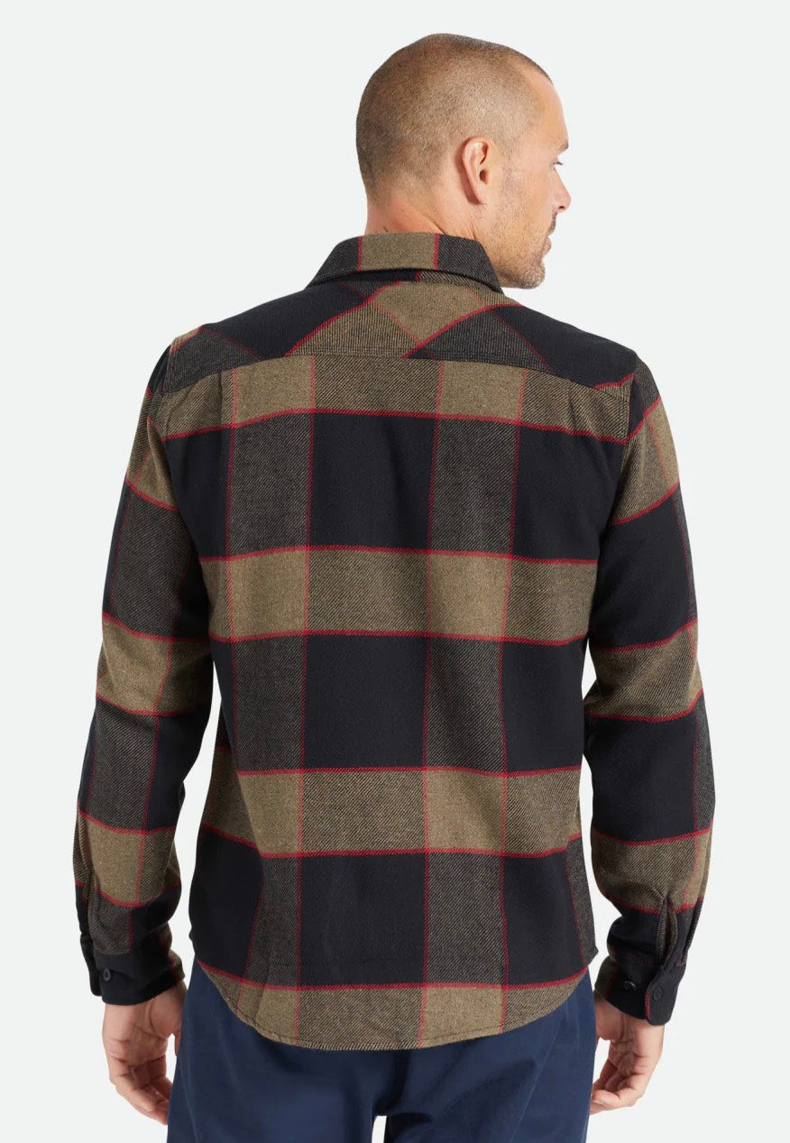 Brixton - Bowery Flannel Heather Grey/Charcoal - Shirt | Men-Image