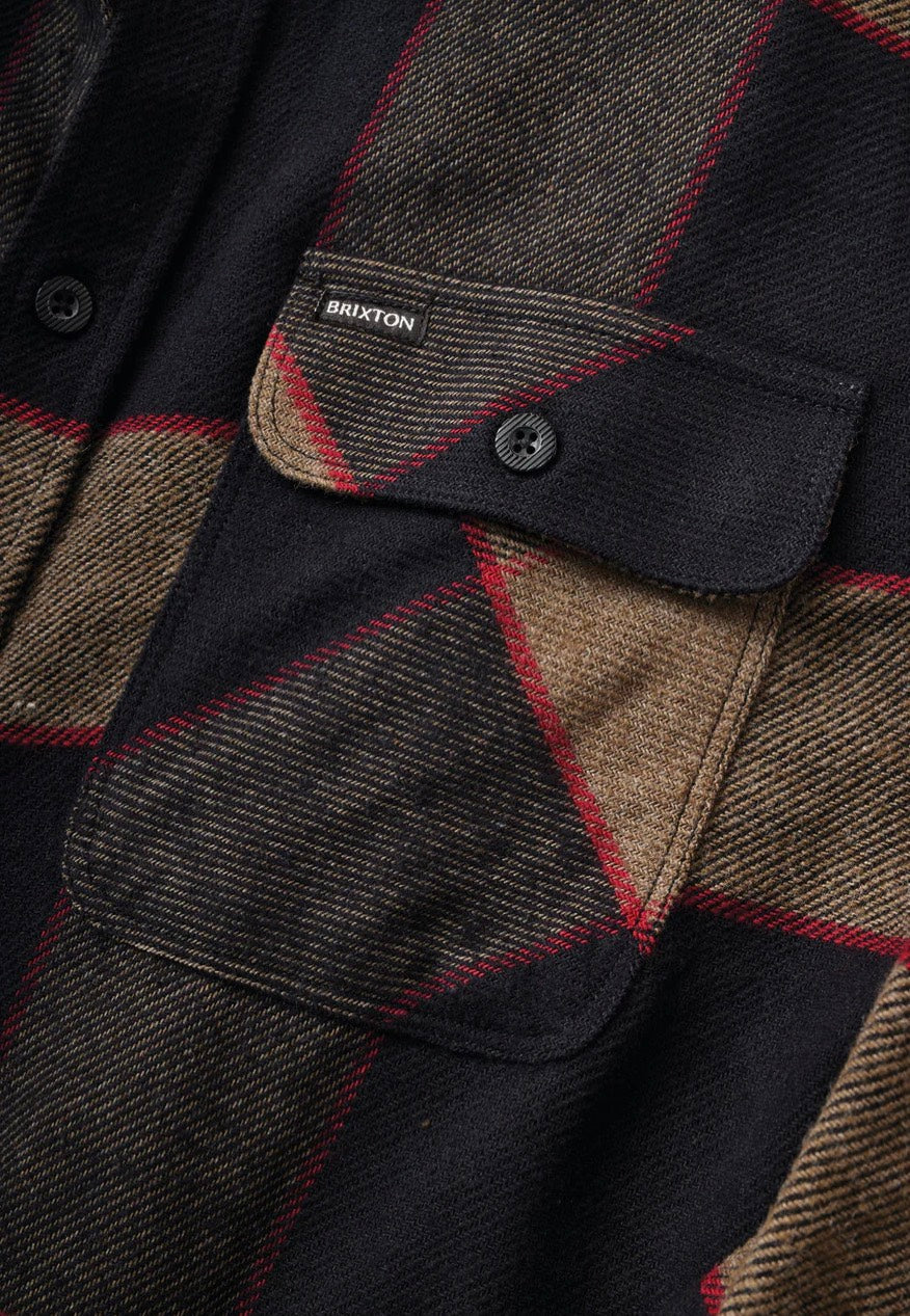 Brixton - Bowery Flannel Heather Grey/Charcoal - Shirt | Men-Image