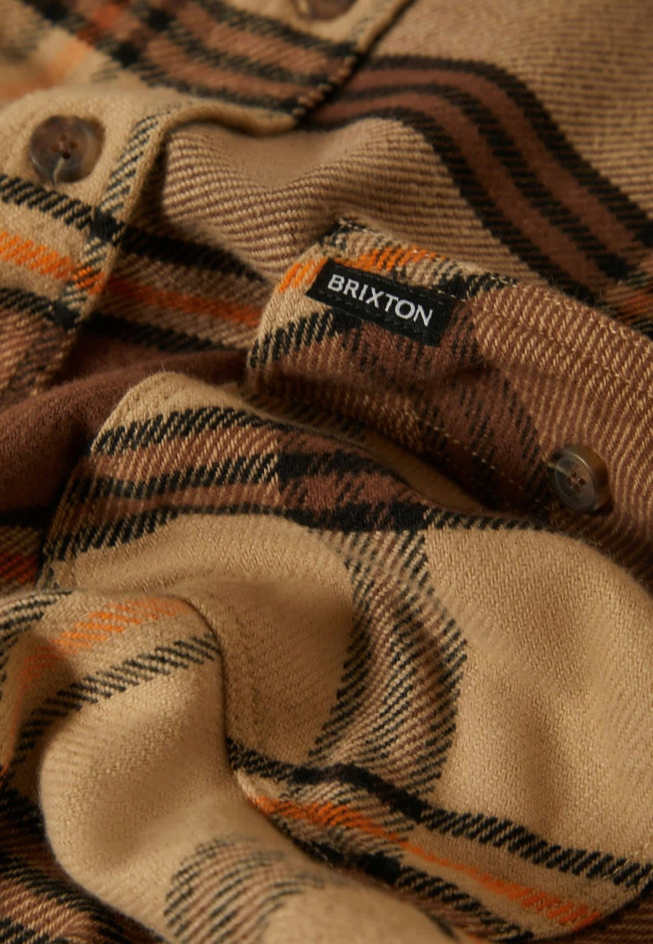 Brixton - Bowery Flannel Sand/Pinecone/Solar Orange - Shirt | Men-Image