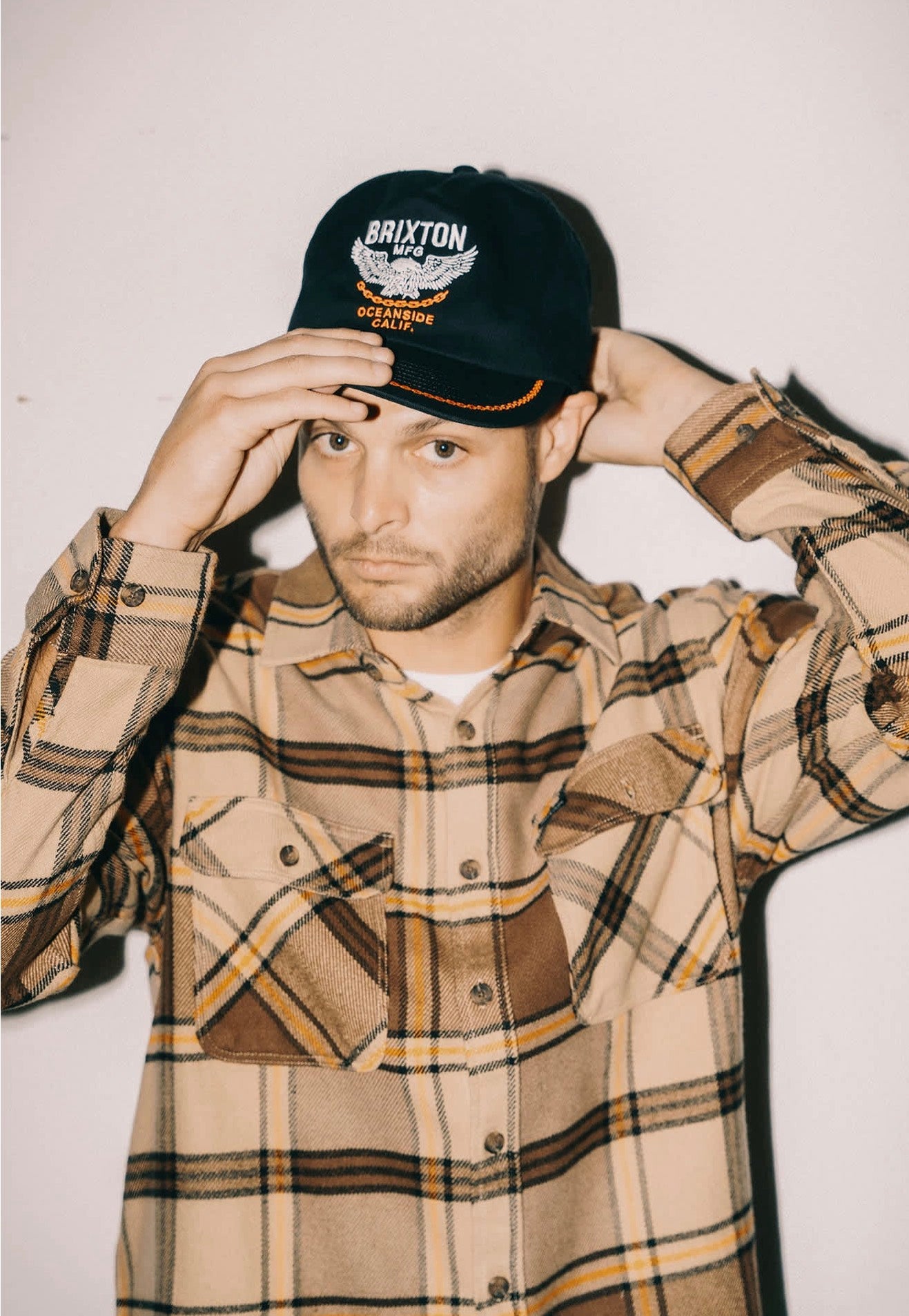 Brixton - Bowery Flannel Sand/Pinecone/Solar Orange - Shirt | Men-Image