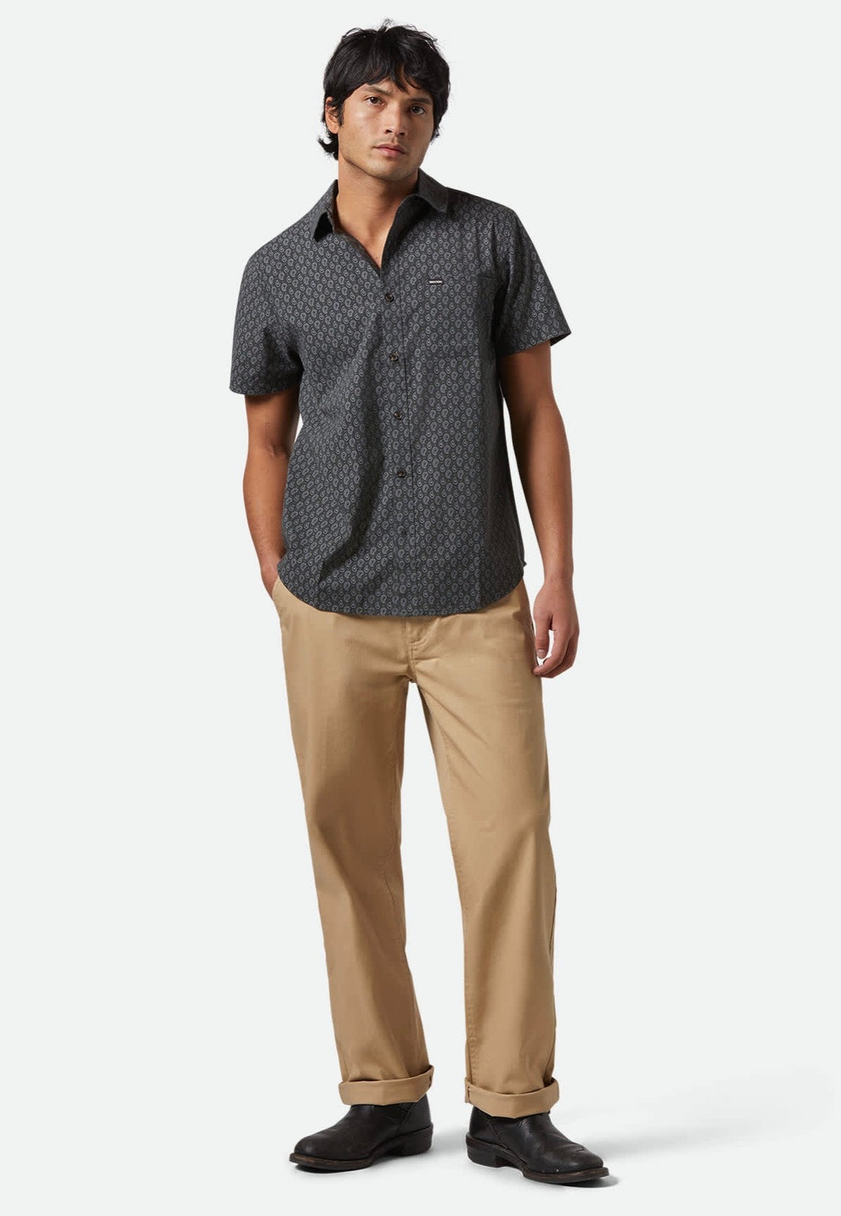 Brixton - Charter Print Washed Black/Paisley - Shirt | Men-Image