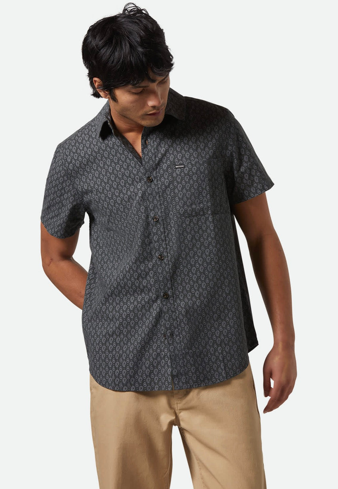 Brixton - Charter Print Washed Black/Paisley - Shirt | Men-Image