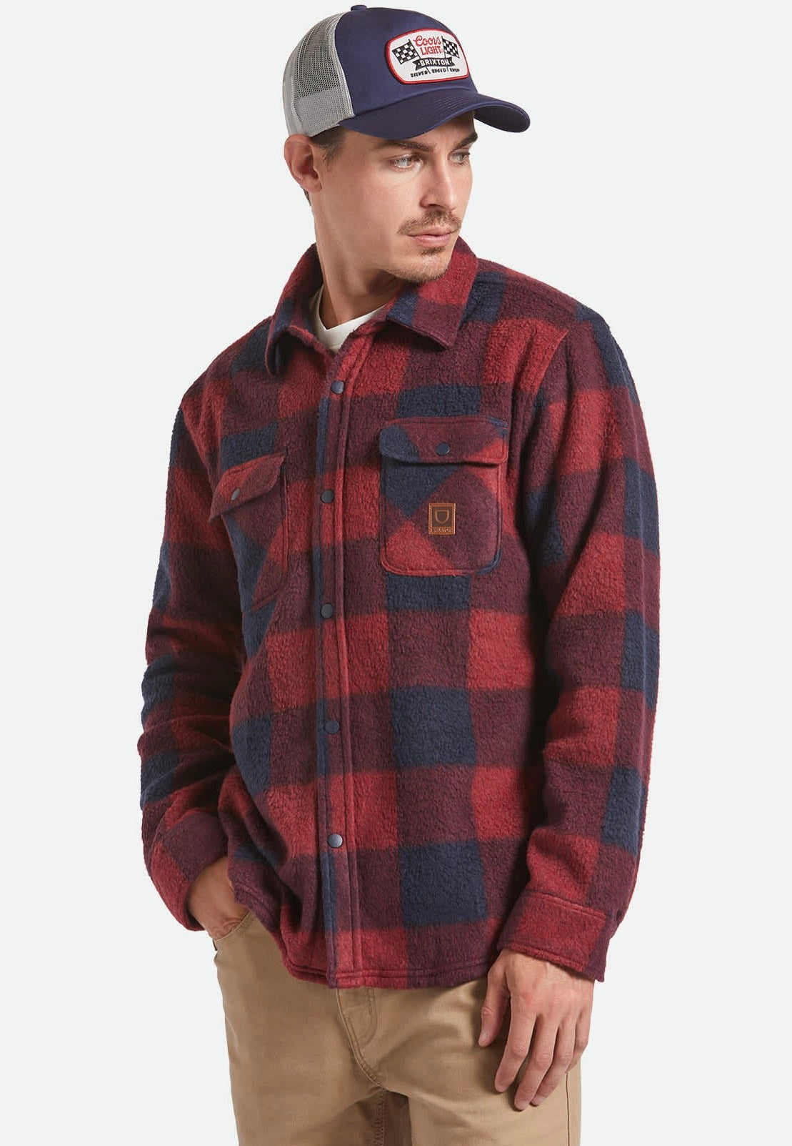 Brixton - Bowery L/S Arctic Stretch Fleece Adrenaline Rush/Mood Indigo - Jacket | Men-Image