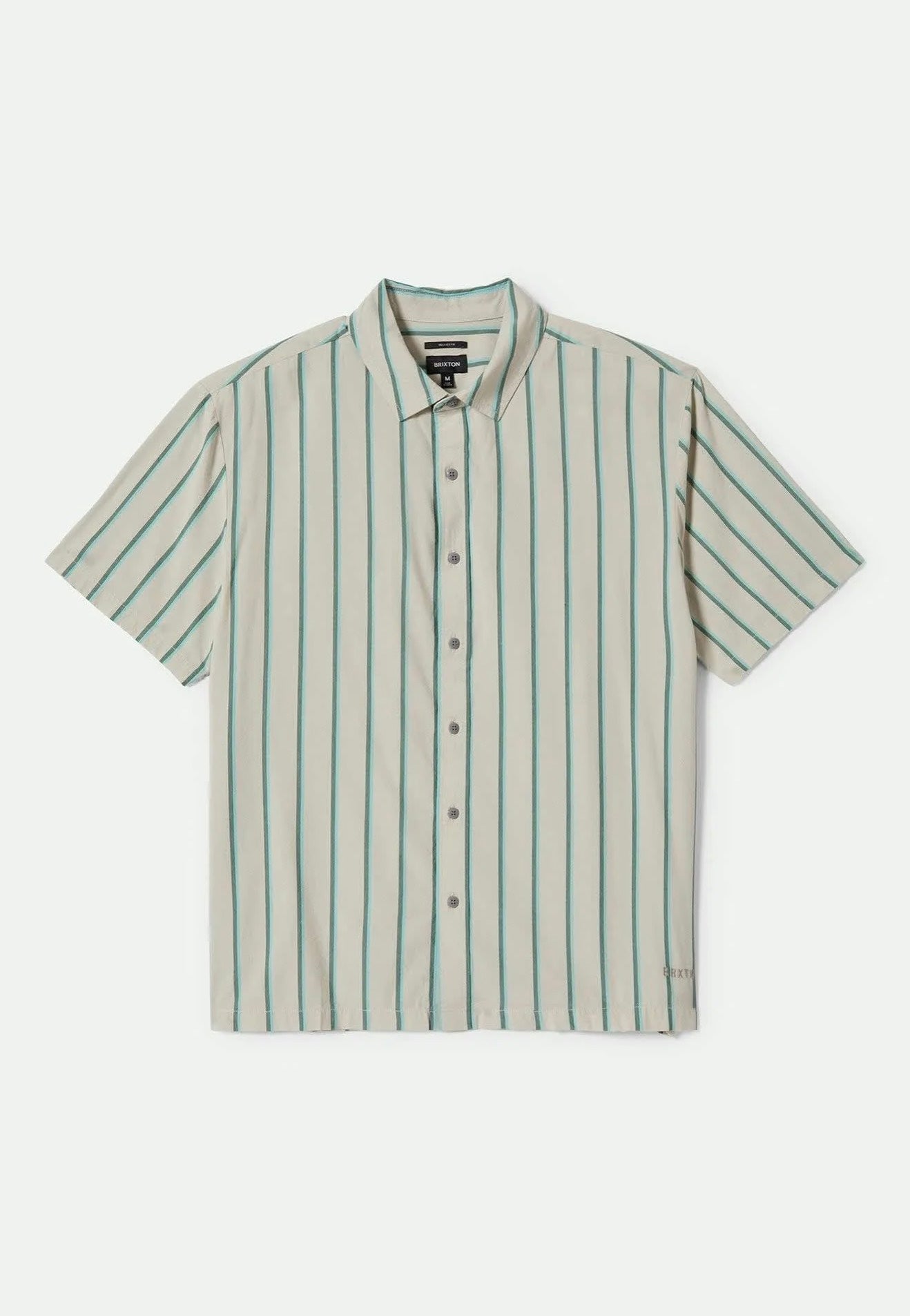 Brixton - Cru Stripe Beige/Pine Needle/Aquatic Gree - Shirt | Men-Image
