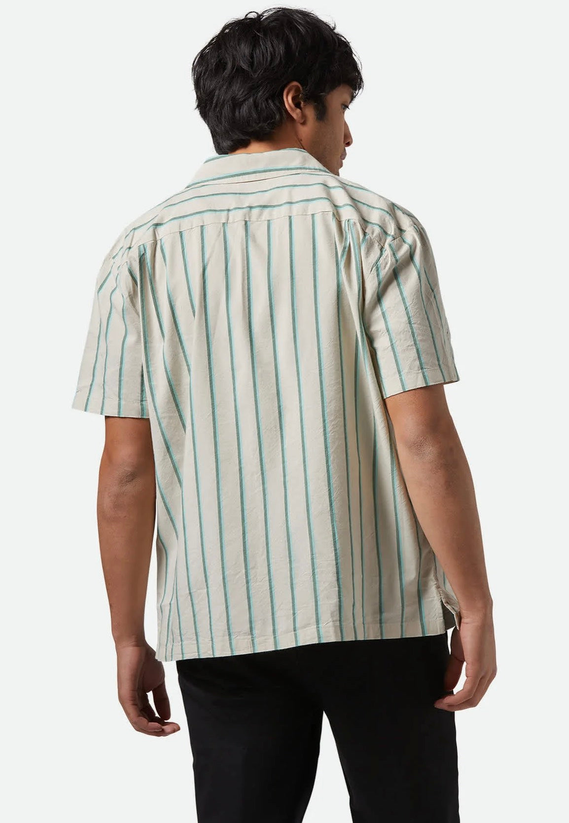 Brixton - Cru Stripe Beige/Pine Needle/Aquatic Gree - Shirt | Men-Image