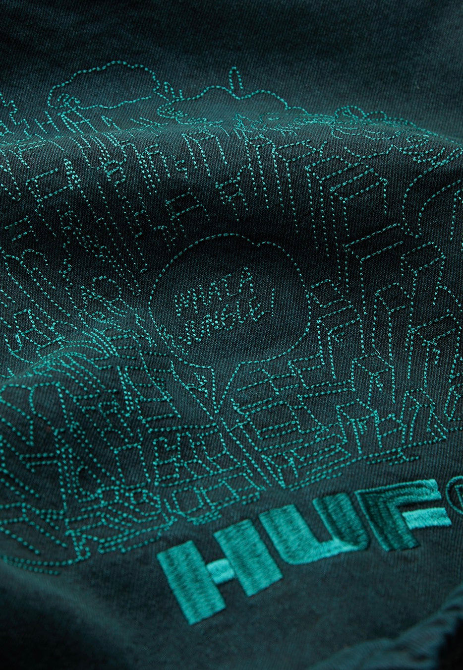 HUF - What A Jungle Denim Work Evergreen - Jacket | Men-Image