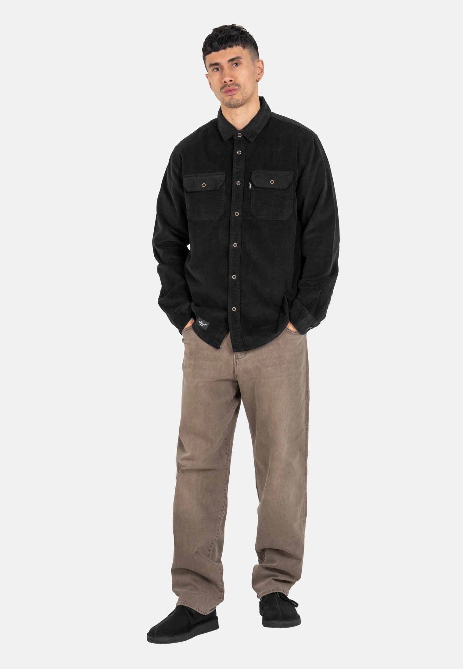 REELL Dual Cord Deep Black Košile | Men-Image