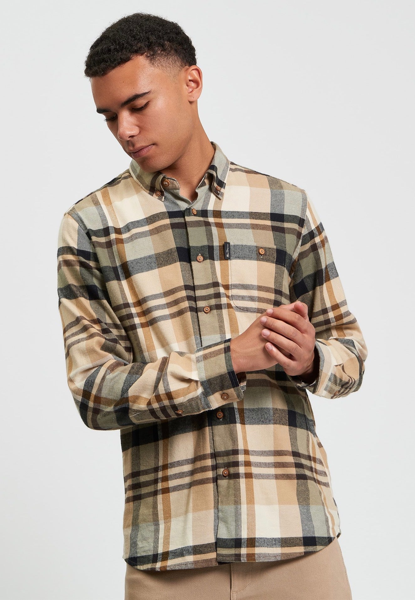 Ben Sherman - Brushed Check Sand - Shirt | Men-Image