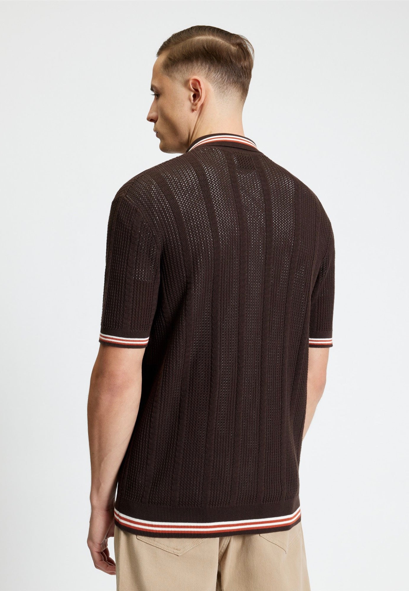 Ben Sherman - Open Texture Button Through Coffee - Shirt | Men-Image