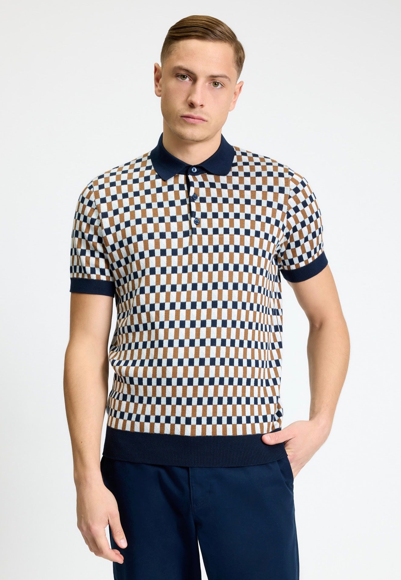 Ben Sherman - All Over Jacquard Dark Navy - Polo | Men-Image