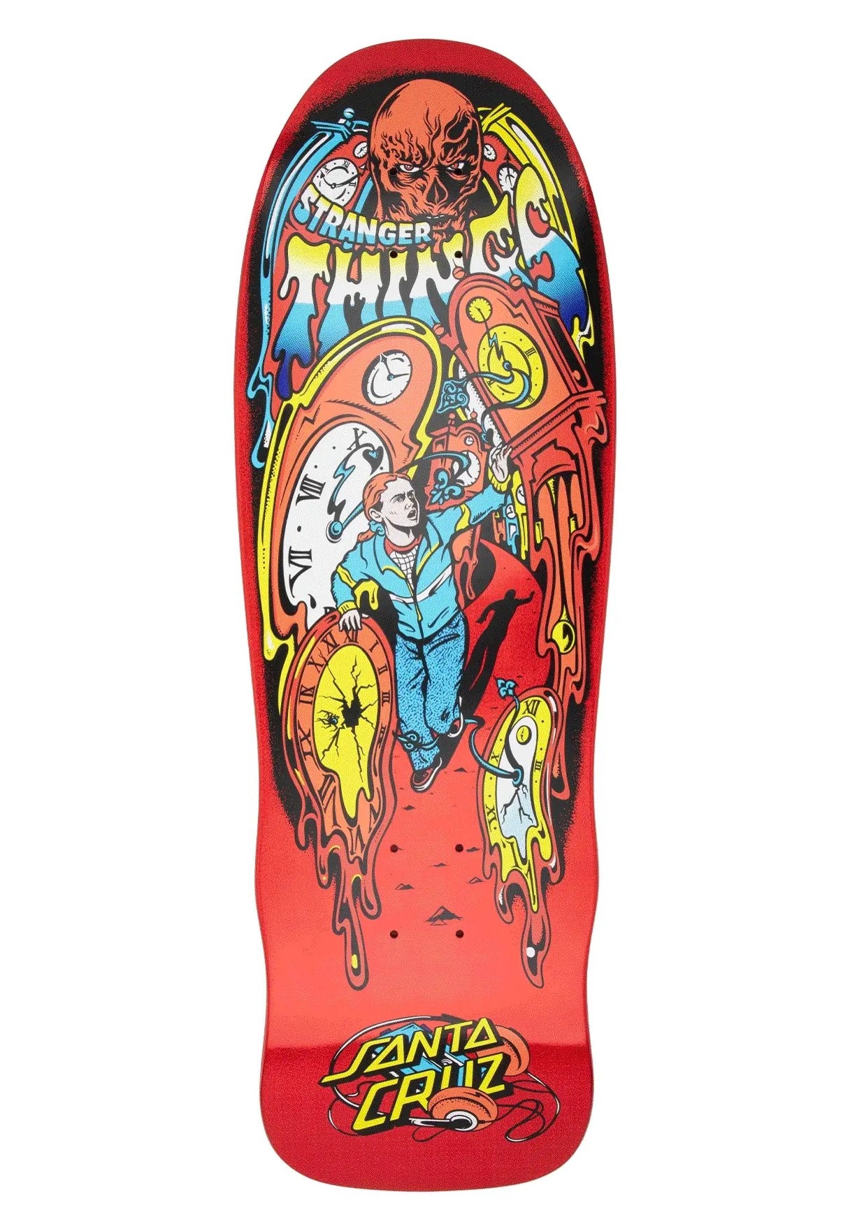 Santa Cruz x Stranger Things - Grabke Max Melting Clock 9.7 x 29.4 Inch - Skate Deck | Neutral-Image
