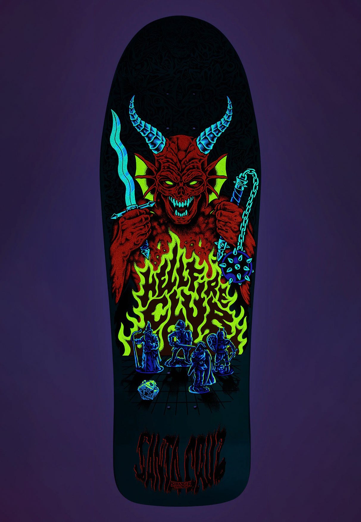 Santa Cruz x Stranger Things - Knox Hellfire Pit 10.07 x 31.275 Inch - Skate Deck | Neutral-Image
