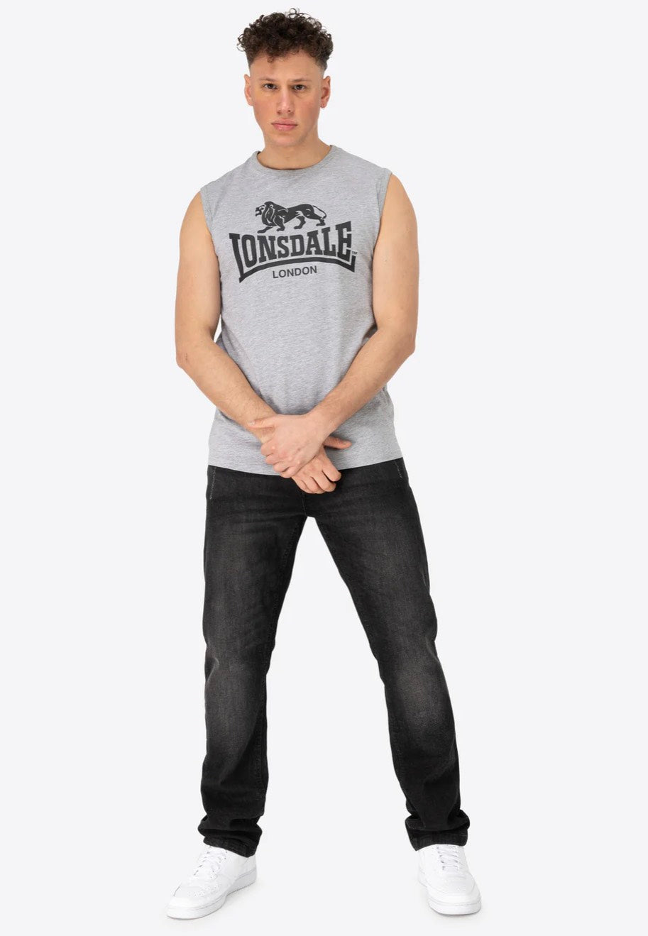 Lonsdale - Clopton Marl Grey/Black - Tank | Men-Image