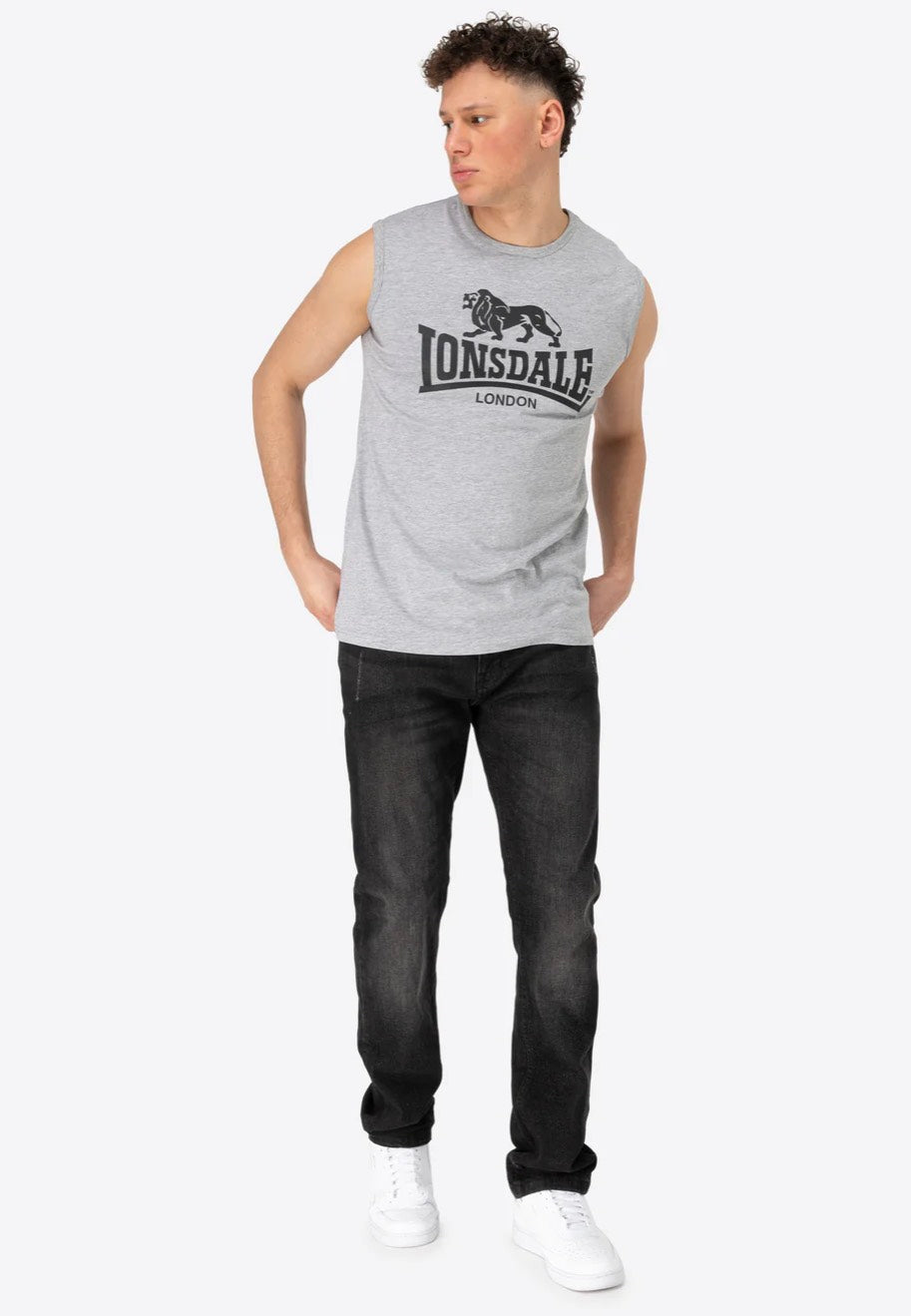 Lonsdale - Clopton Marl Grey/Black - Tank | Men-Image
