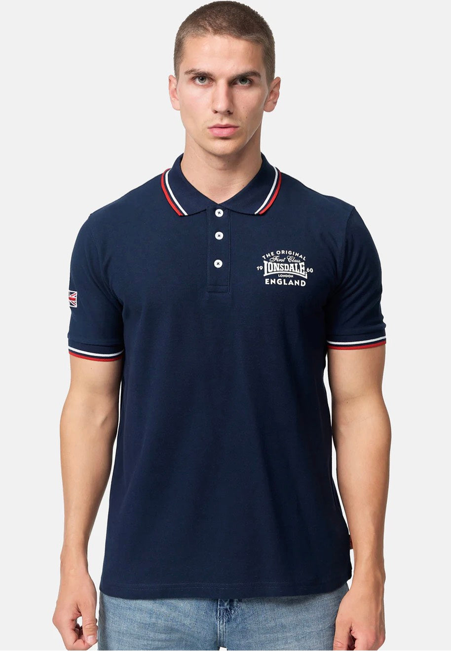 Lonsdale - Moyne Navy/Red/White - Polo | Men-Image
