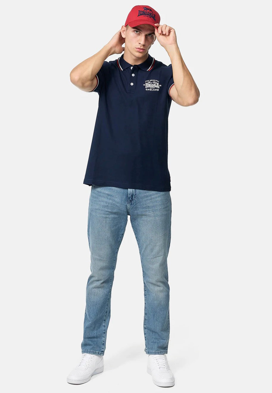 Lonsdale - Moyne Navy/Red/White - Polo | Men-Image