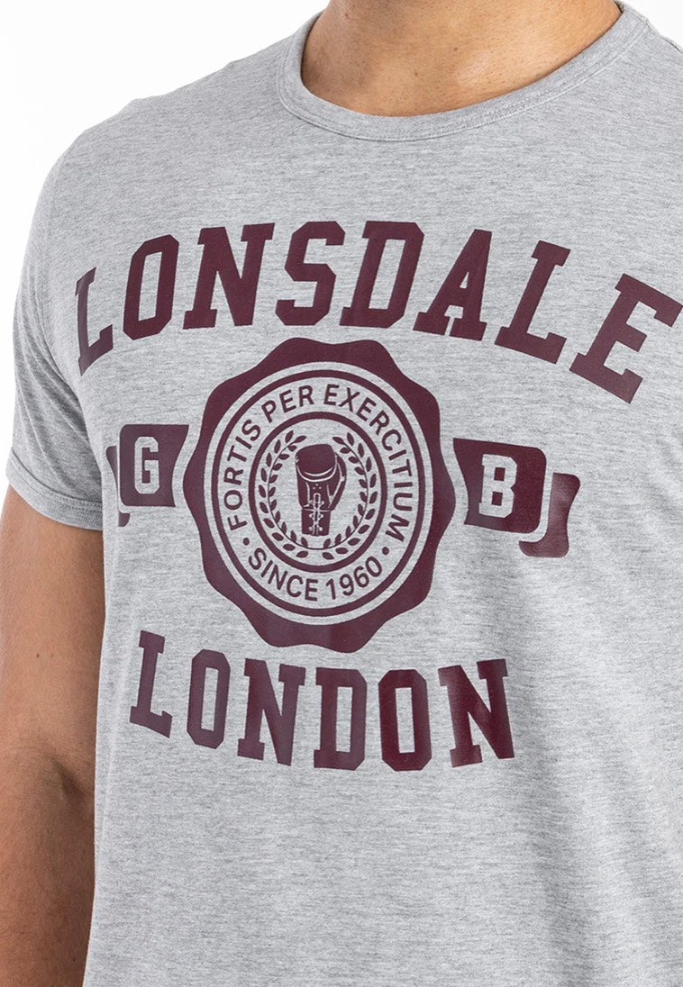 Lonsdale - Murrister Marl Grey/Oxblood - T-Shirt | Men-Image