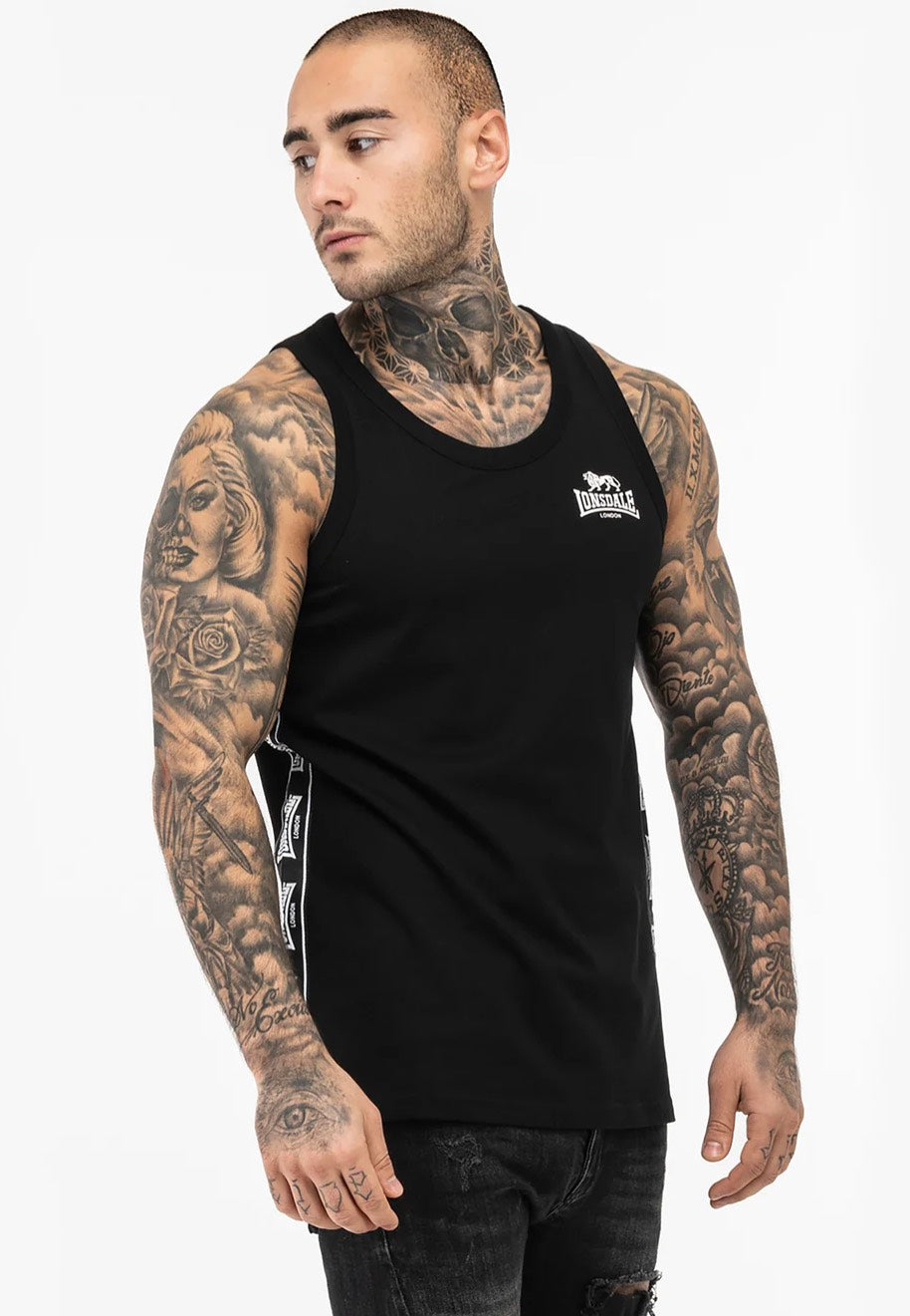 Lonsdale - Clousta Black/White - Tank | Men-Image