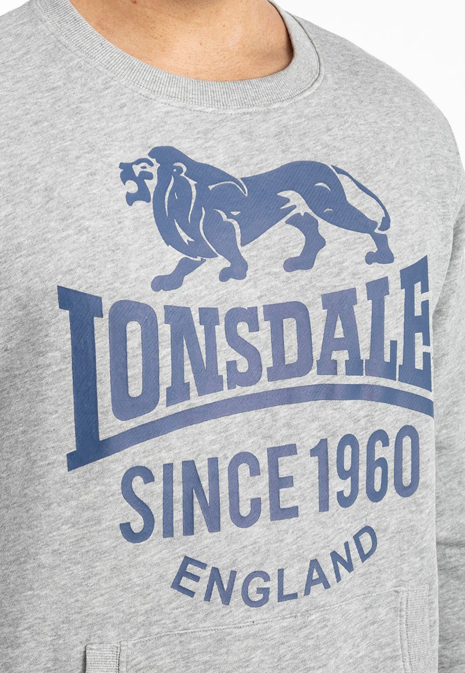 Lonsdale - Noss Marl Grey/Navy - Sweater | Men-Image
