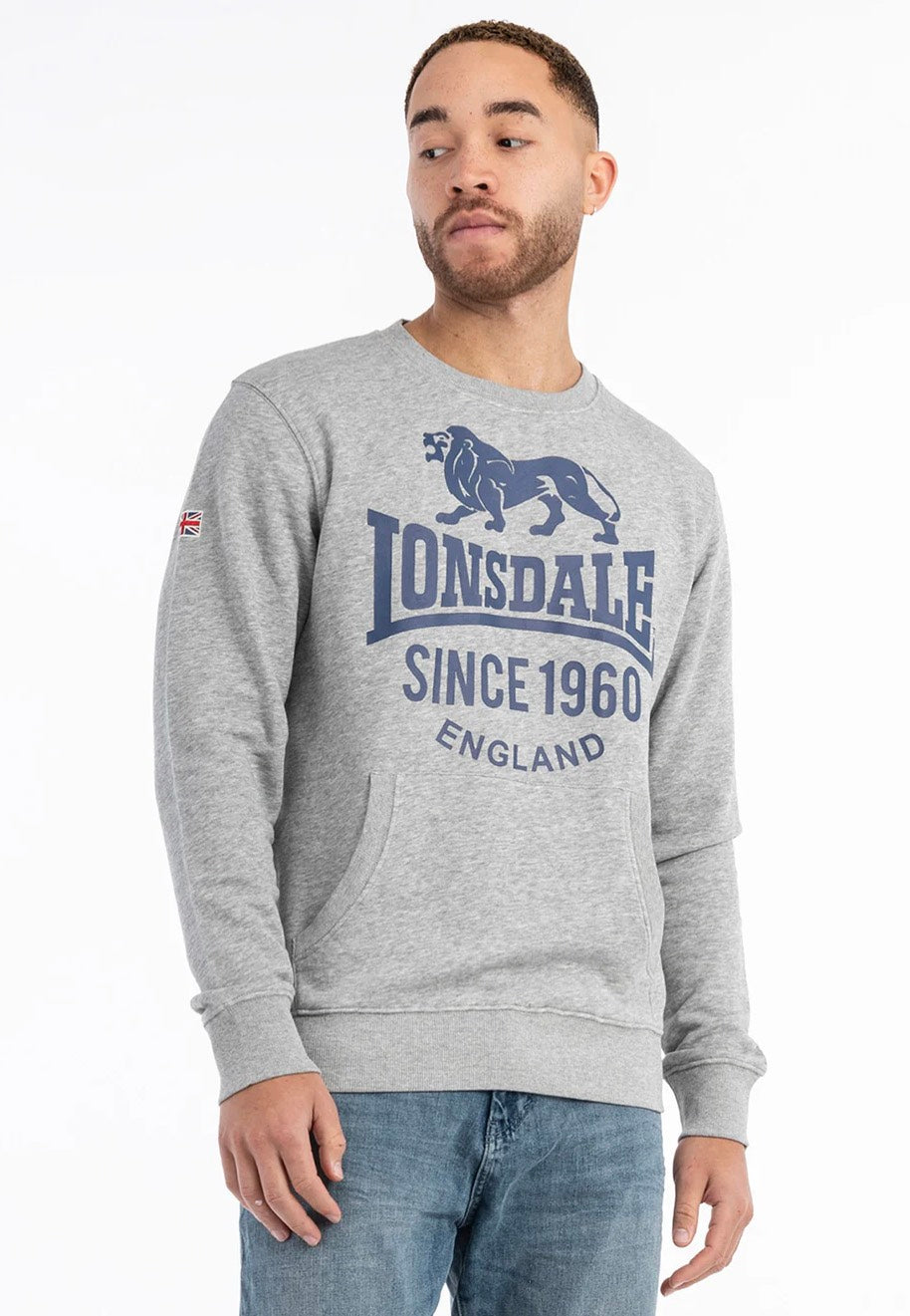 Lonsdale - Noss Marl Grey/Navy - Sweater | Men-Image