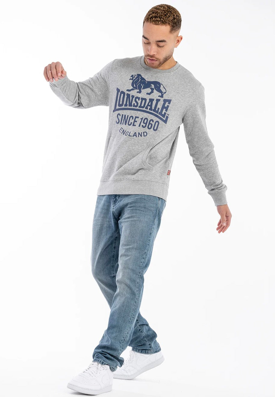 Lonsdale - Noss Marl Grey/Navy - Sweater | Men-Image