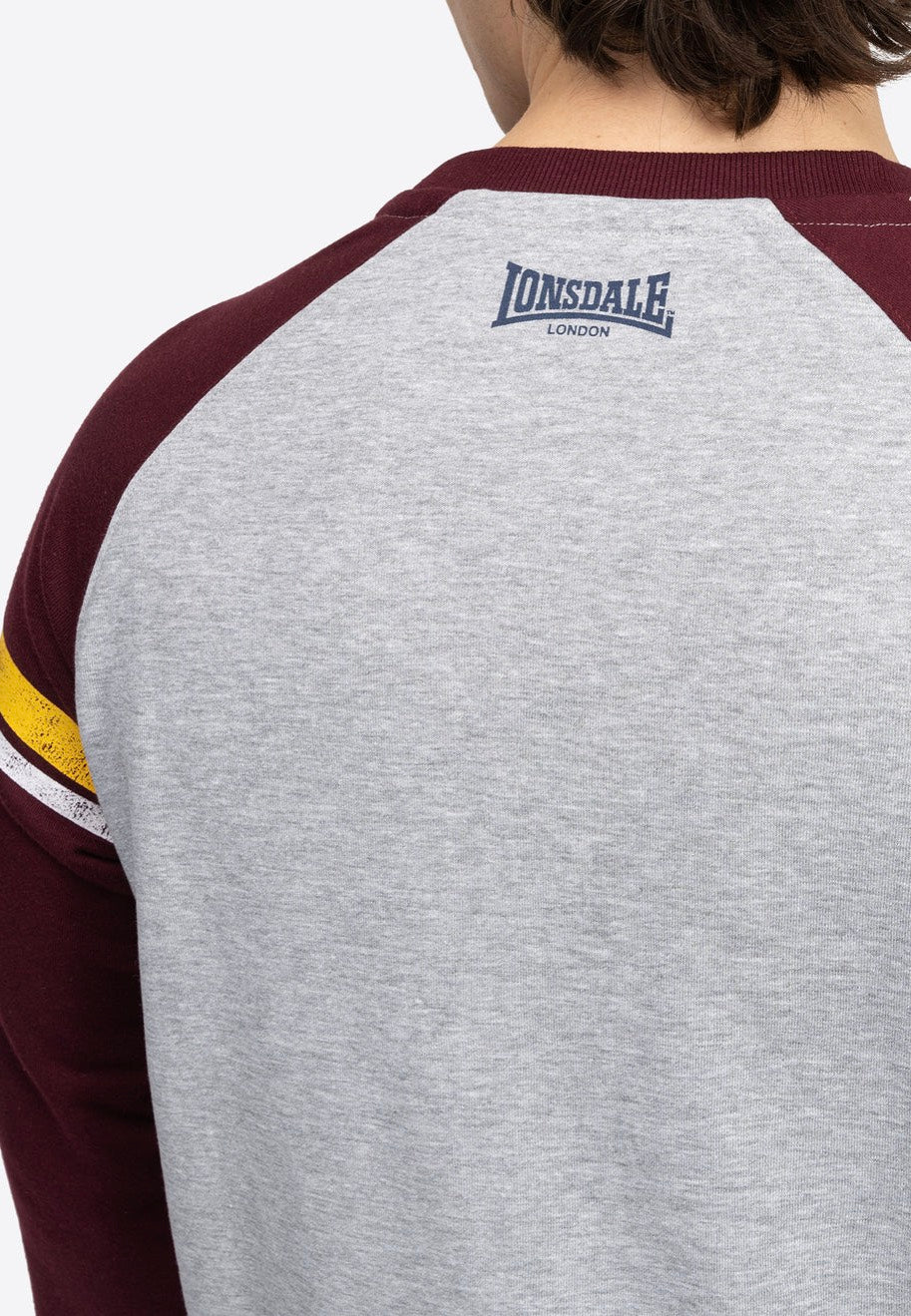Lonsdale - Bregis Marl Grey/Oxblood/Navy - Sweater | Men-Image