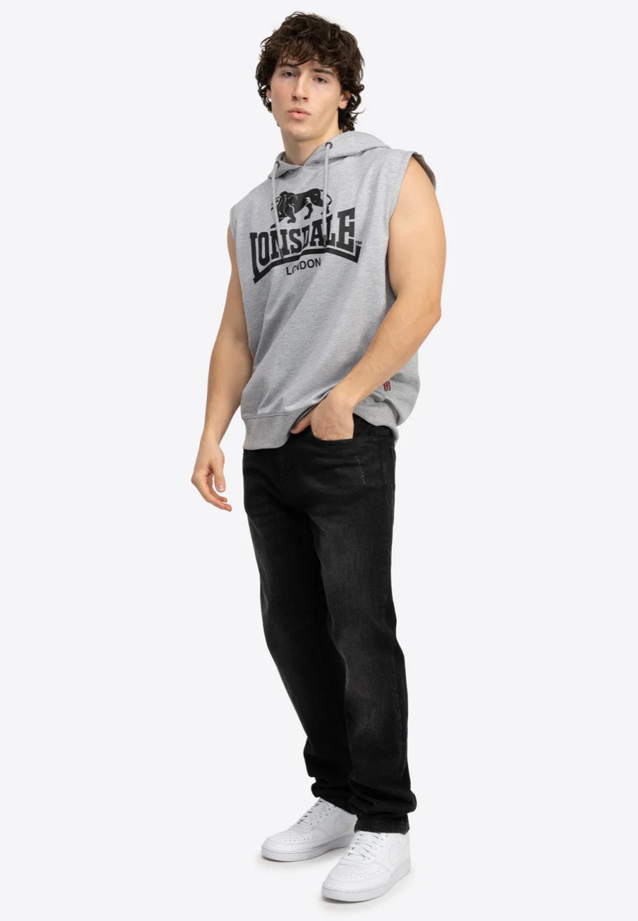 Lonsdale - Bignor Marl Grey/Black - Hoodie | Men-Image