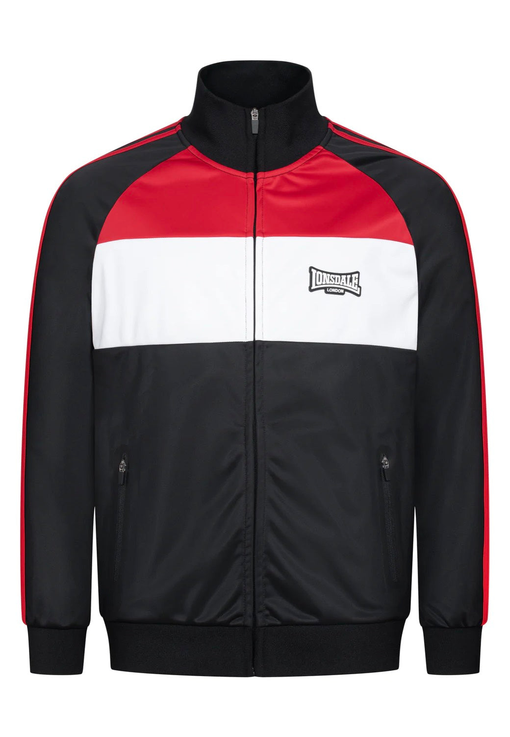 Lonsdale - Bracklesham Black/Dark Red/White - Track Jacket | Men-Image