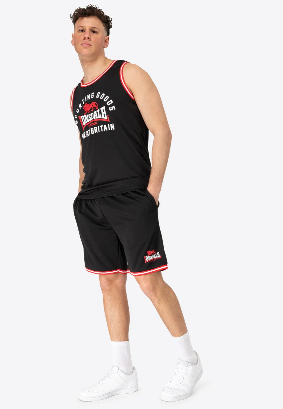 Lonsdale - Pewsey Black/Red/White - Tracksuit | Men-Image