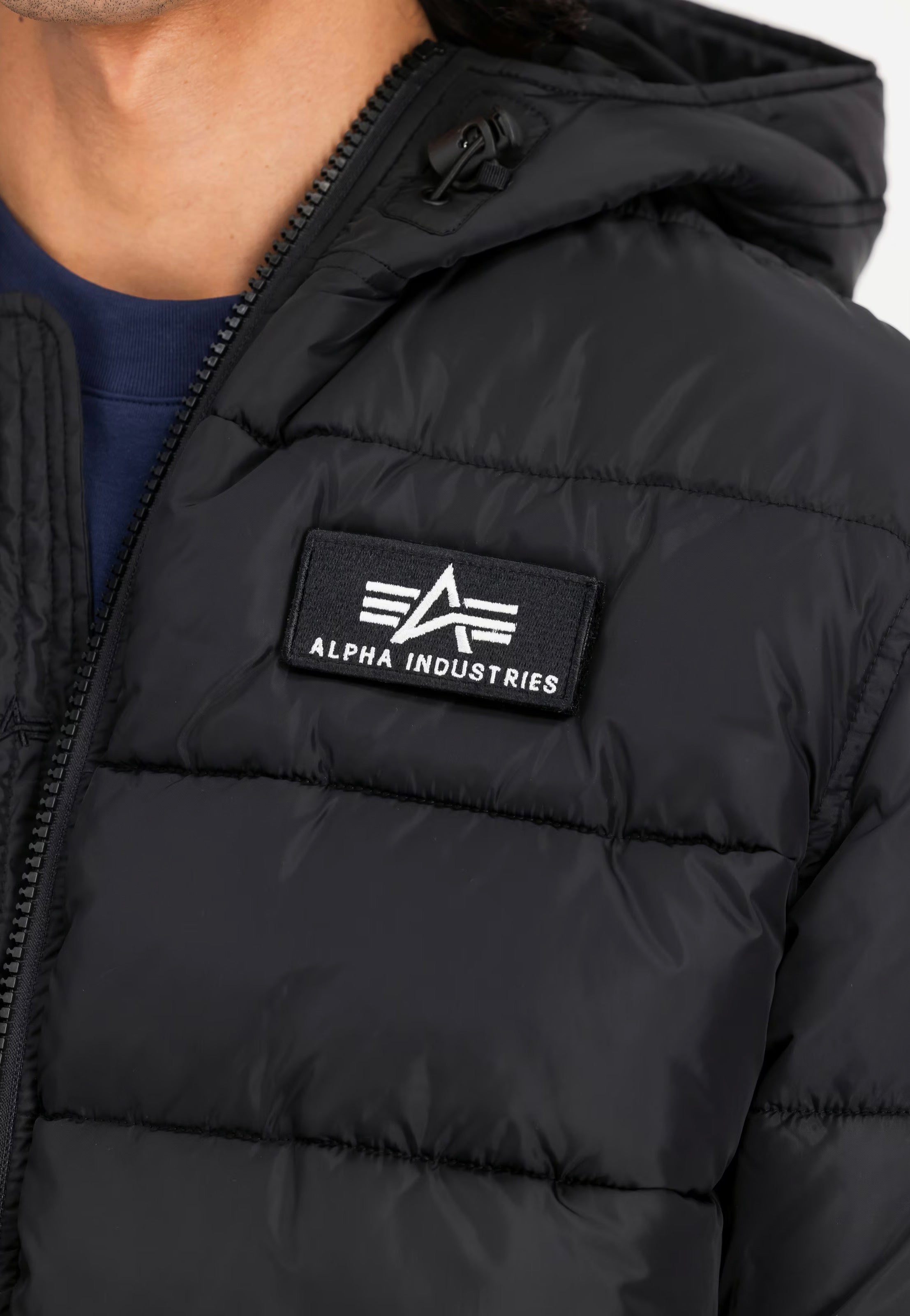ジャケット・アウター ALPHA INDUSTRIES Down Jacket Dead Stock Alpha Industries Hooded Puffer Alpha FD Black - Jacket | Impericon
