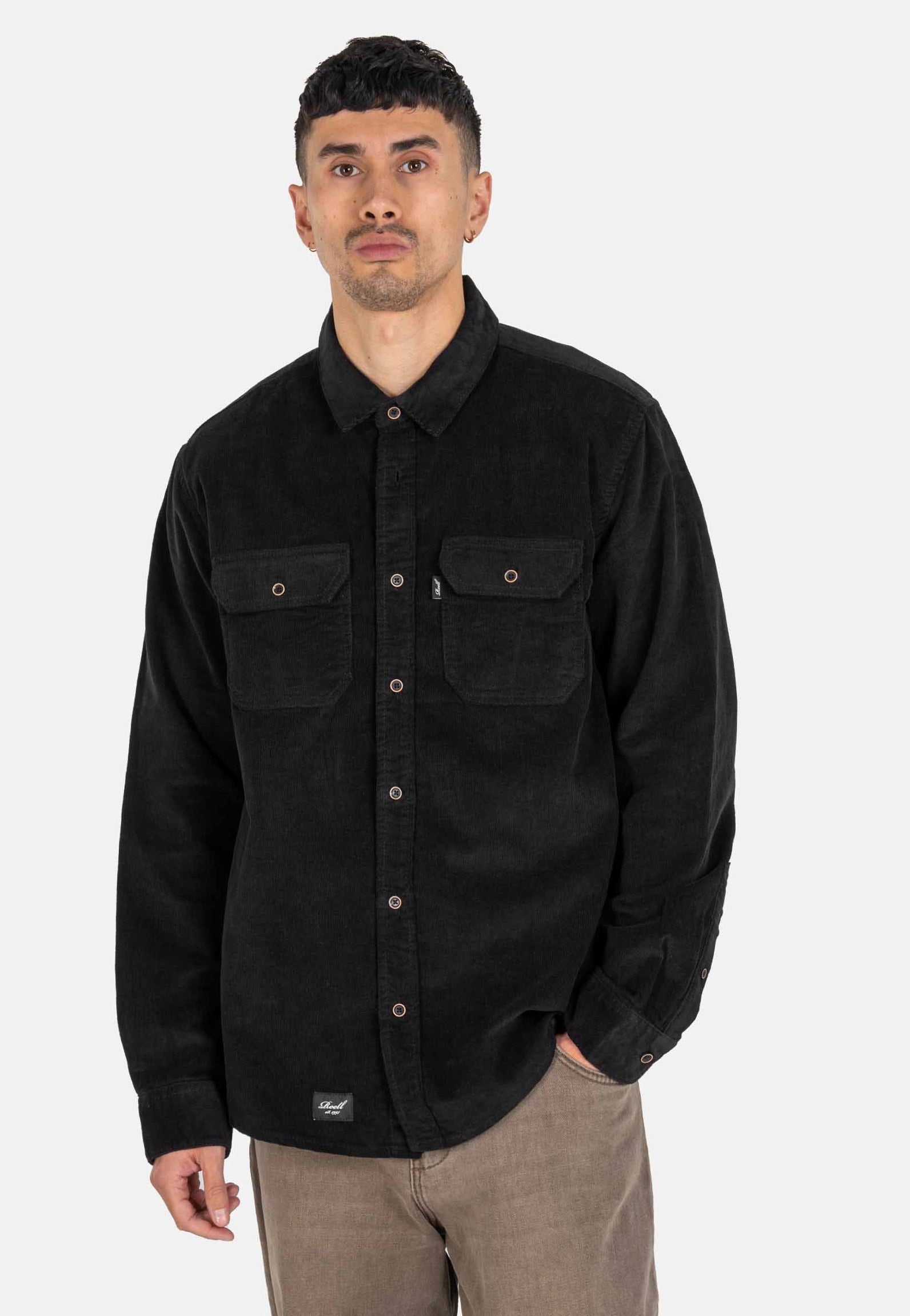 REELL Dual Cord Deep Black Košile | Men-Image