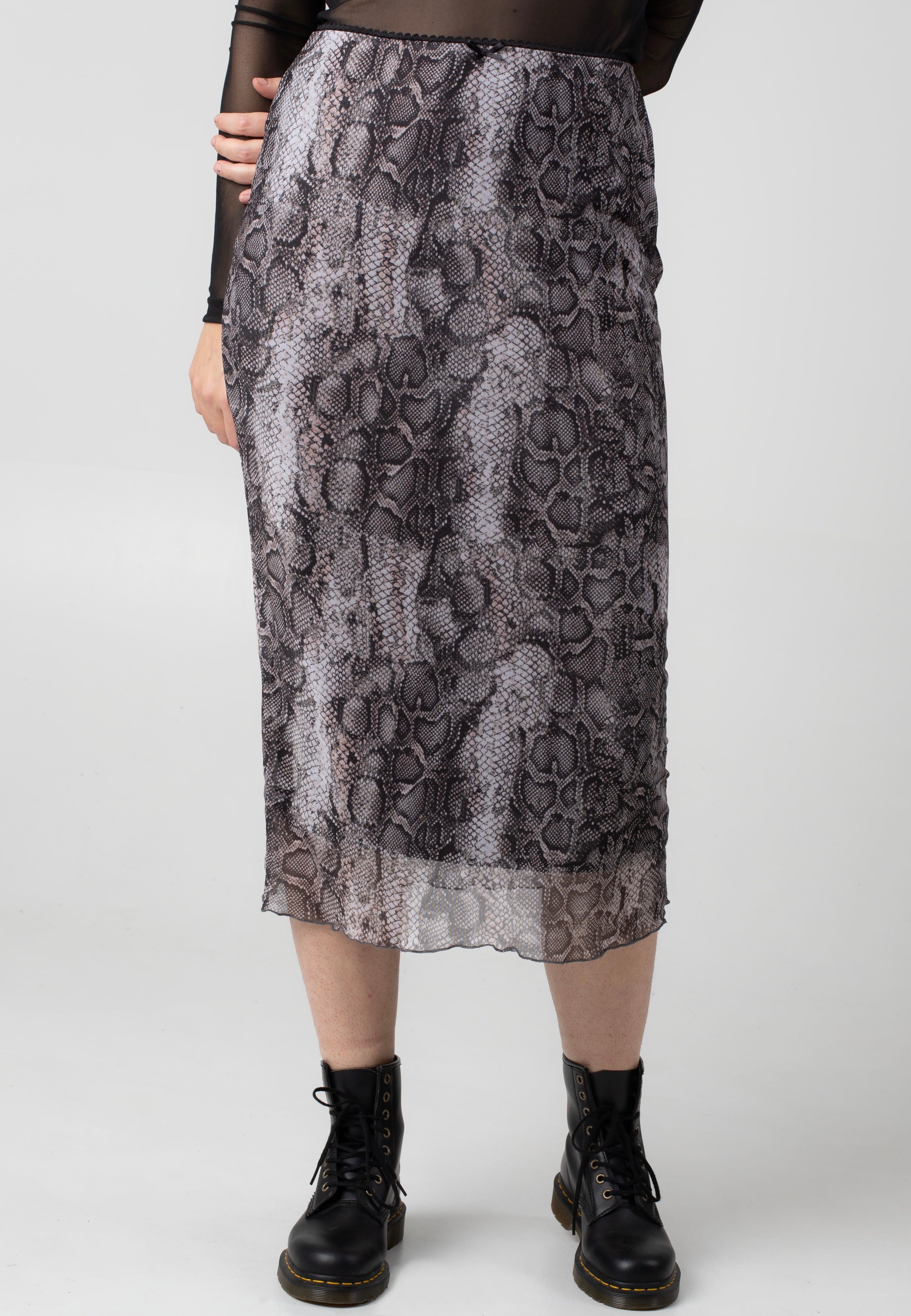 Noisy May - Lucia Mesh Maxi Black Snake - Skirt | Women-Image