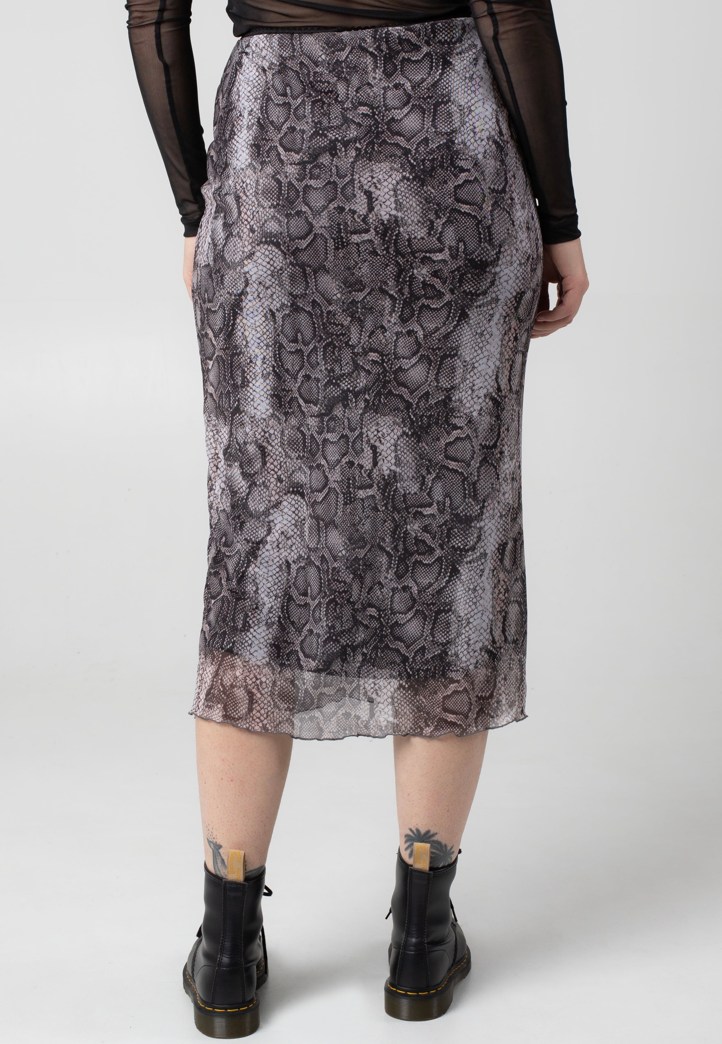 Noisy May - Lucia Mesh Maxi Black Snake - Skirt | Women-Image