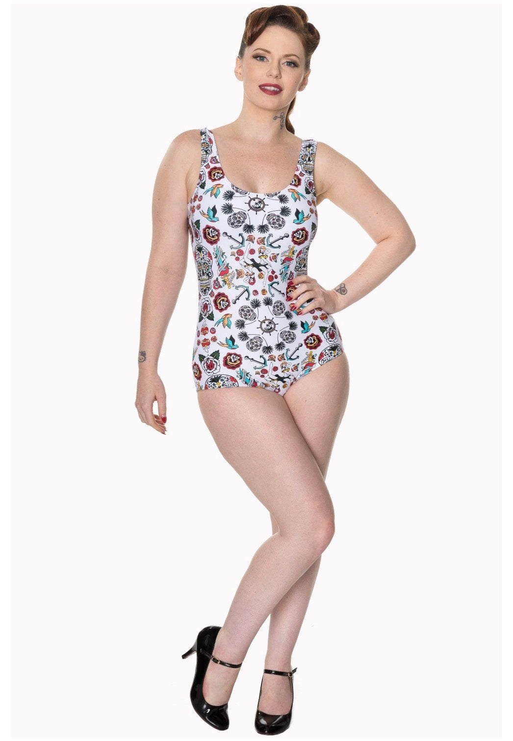 Banned Apparel - Call It Simple White - Swimsuit | Women-Image