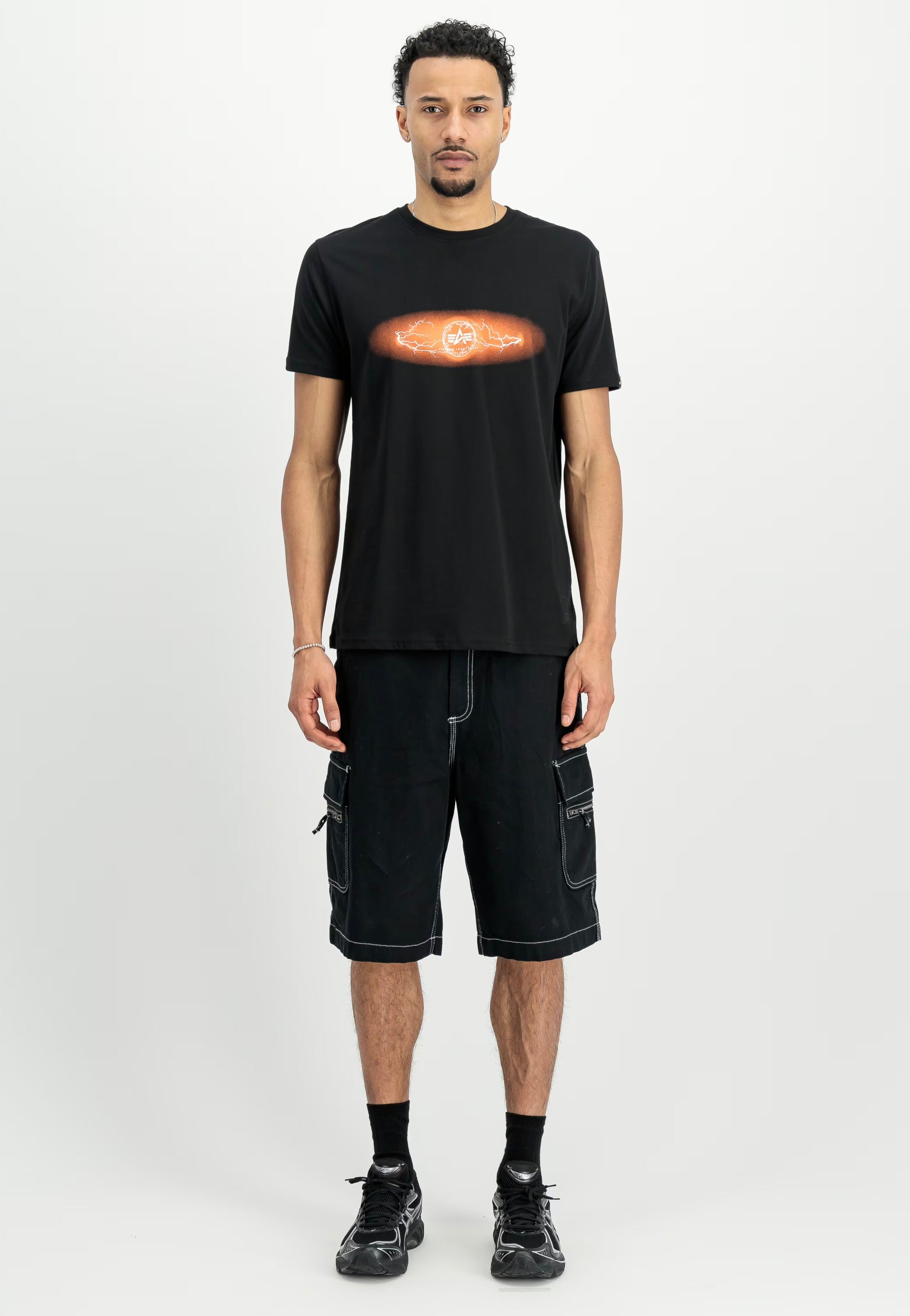 Alpha Industries - Lightning Black/Orange - T-Shirt | Men-Image