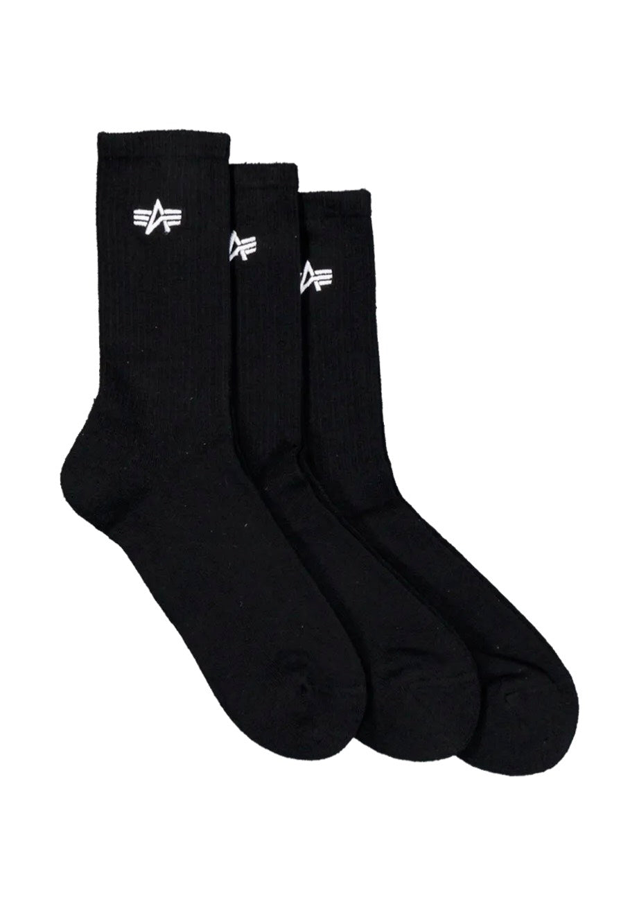 Alpha Industries - Basic Pack Of 3 Black - Socks | Neutral-Image