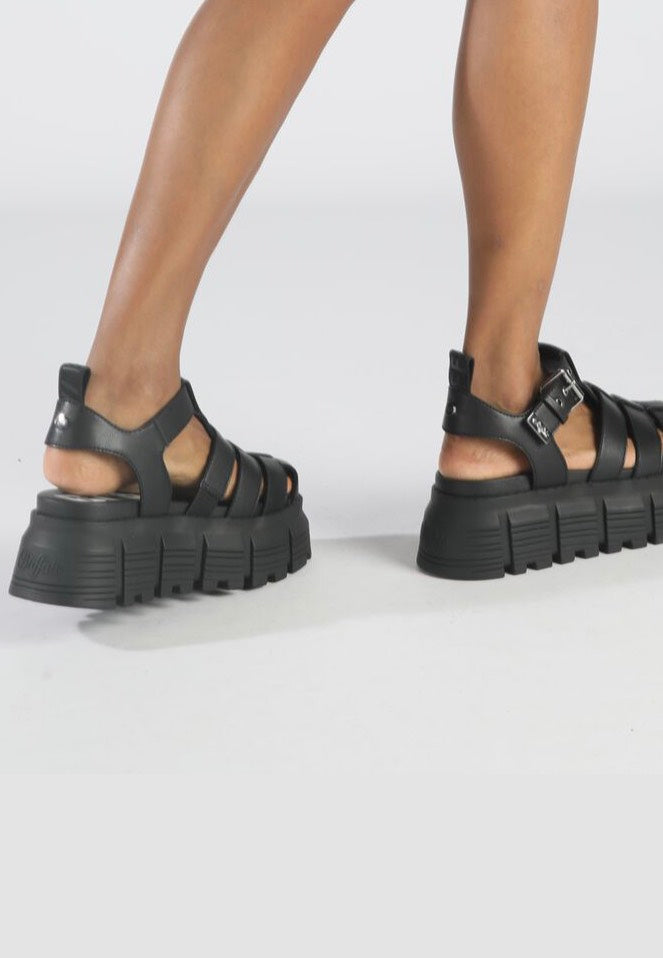 Buffalo - Ava Fisher Vegan Nappa Black - Girl Sandals | Women-Image