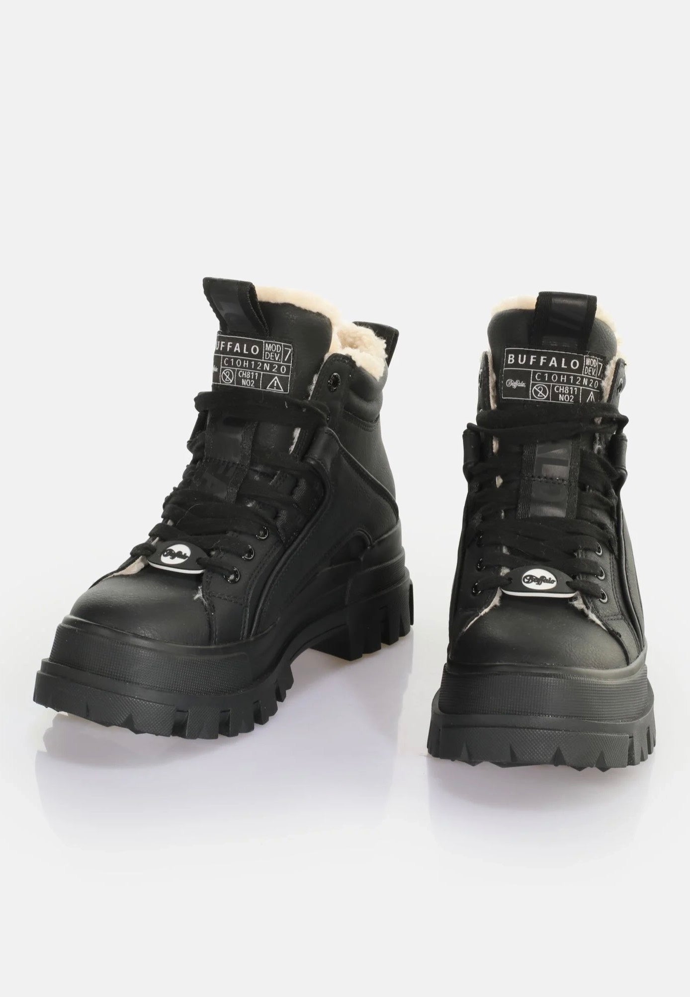 Buffalo Aspha Nc Mid Warm Vegan Nubuck Black Sapatos de Mulher | Women-Image