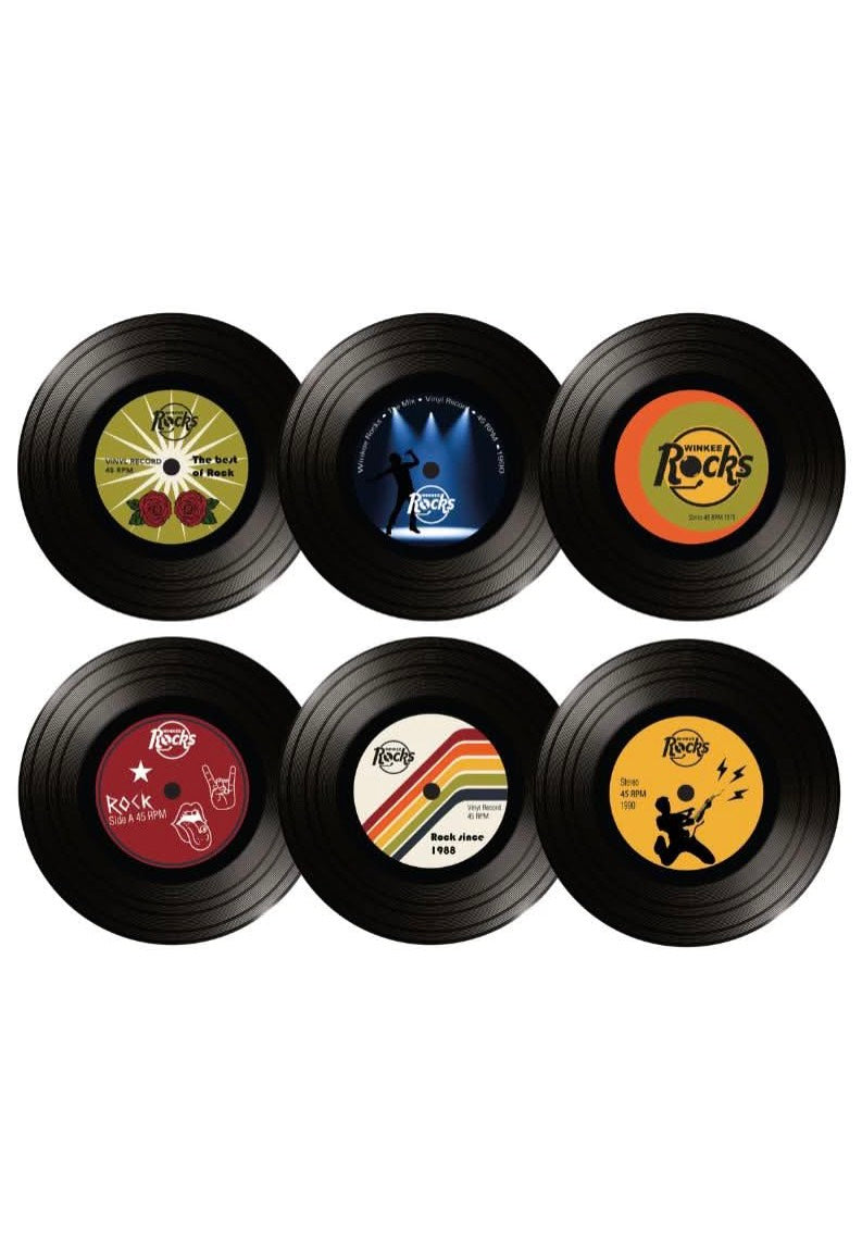 Winkee Rocks - Vinyl Rock - Coaster | Neutral-Image